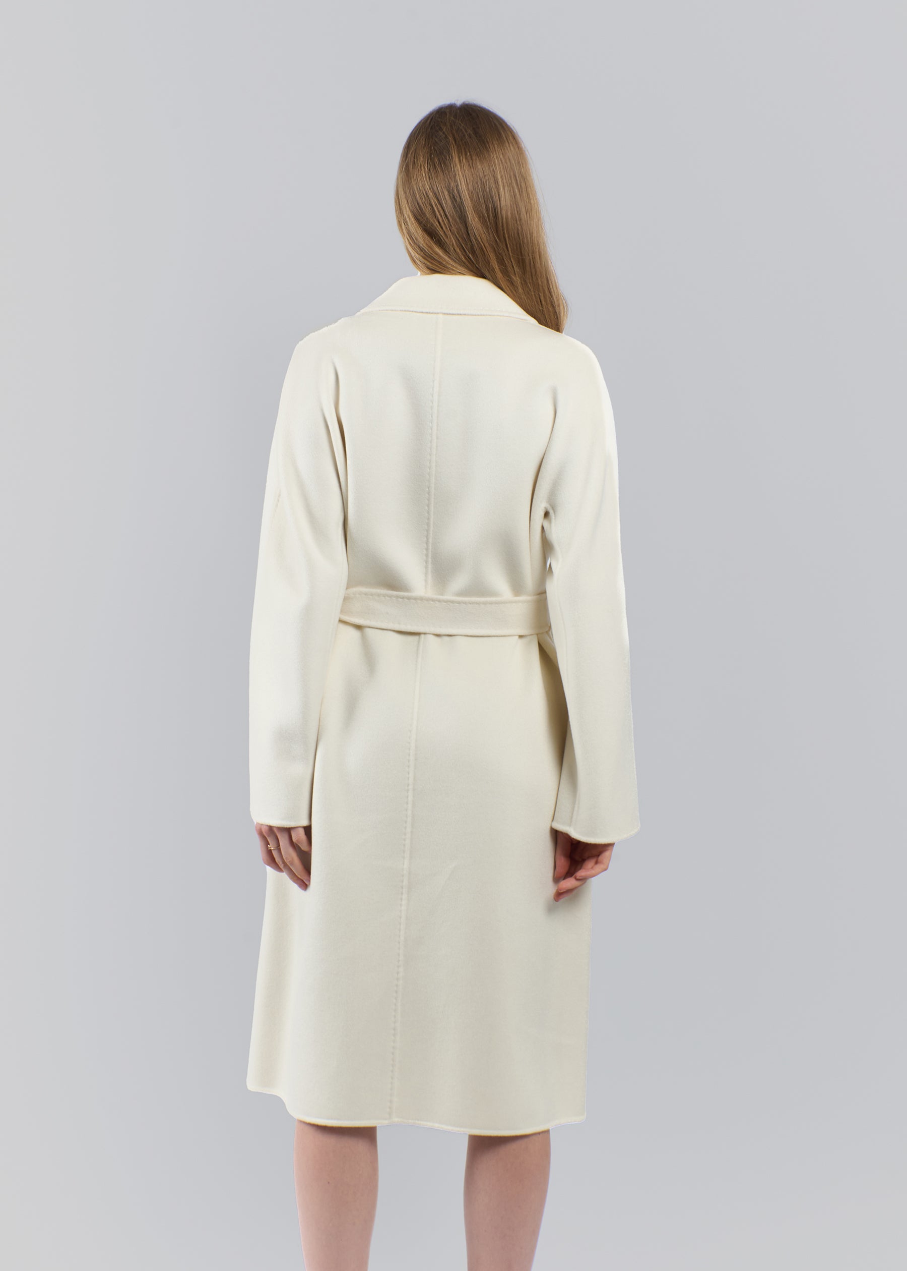 Sabbia Double Breasted Baby Cashmere Long Coat with Belt