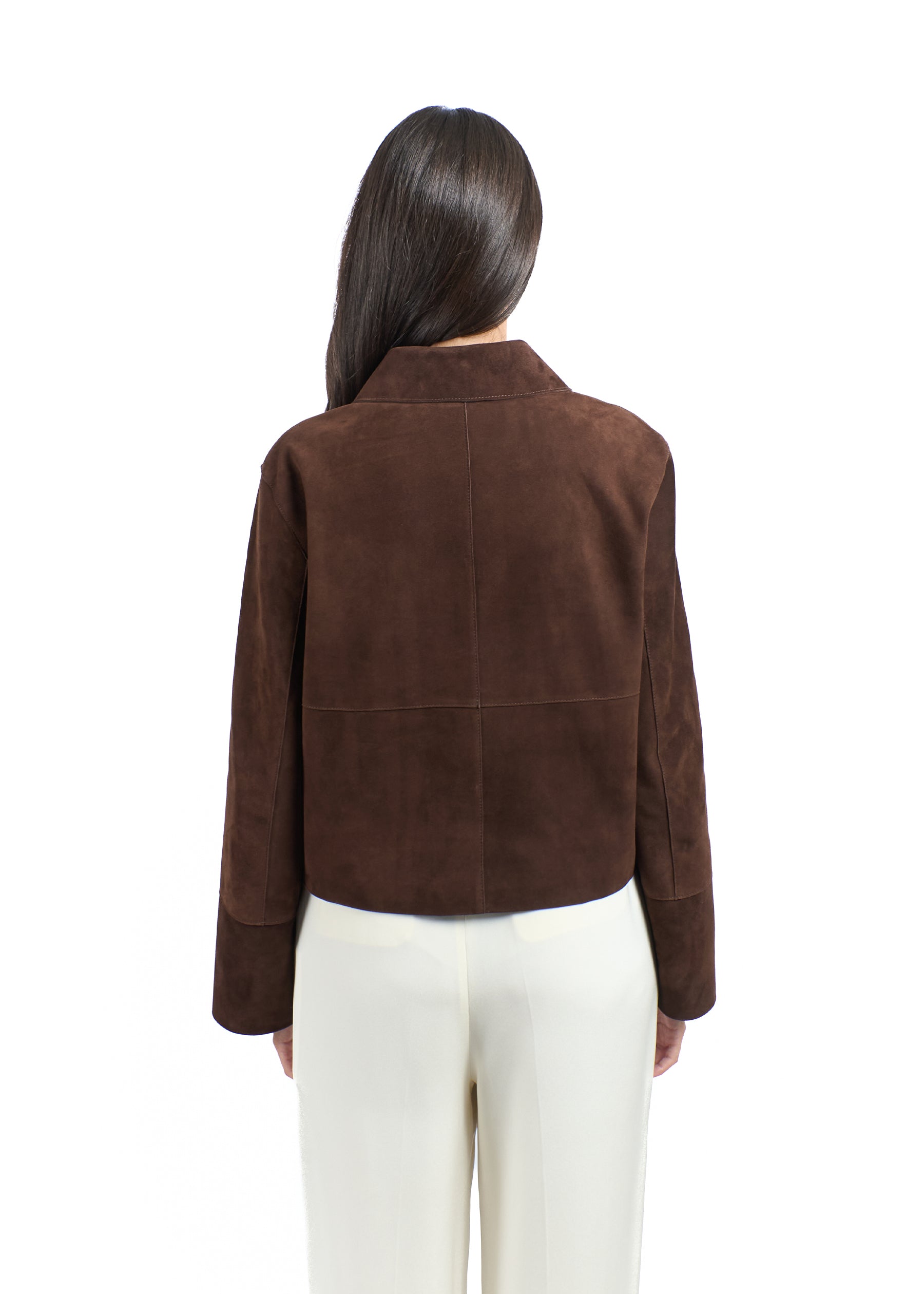 Alba Suede Leather Boxy Jacket