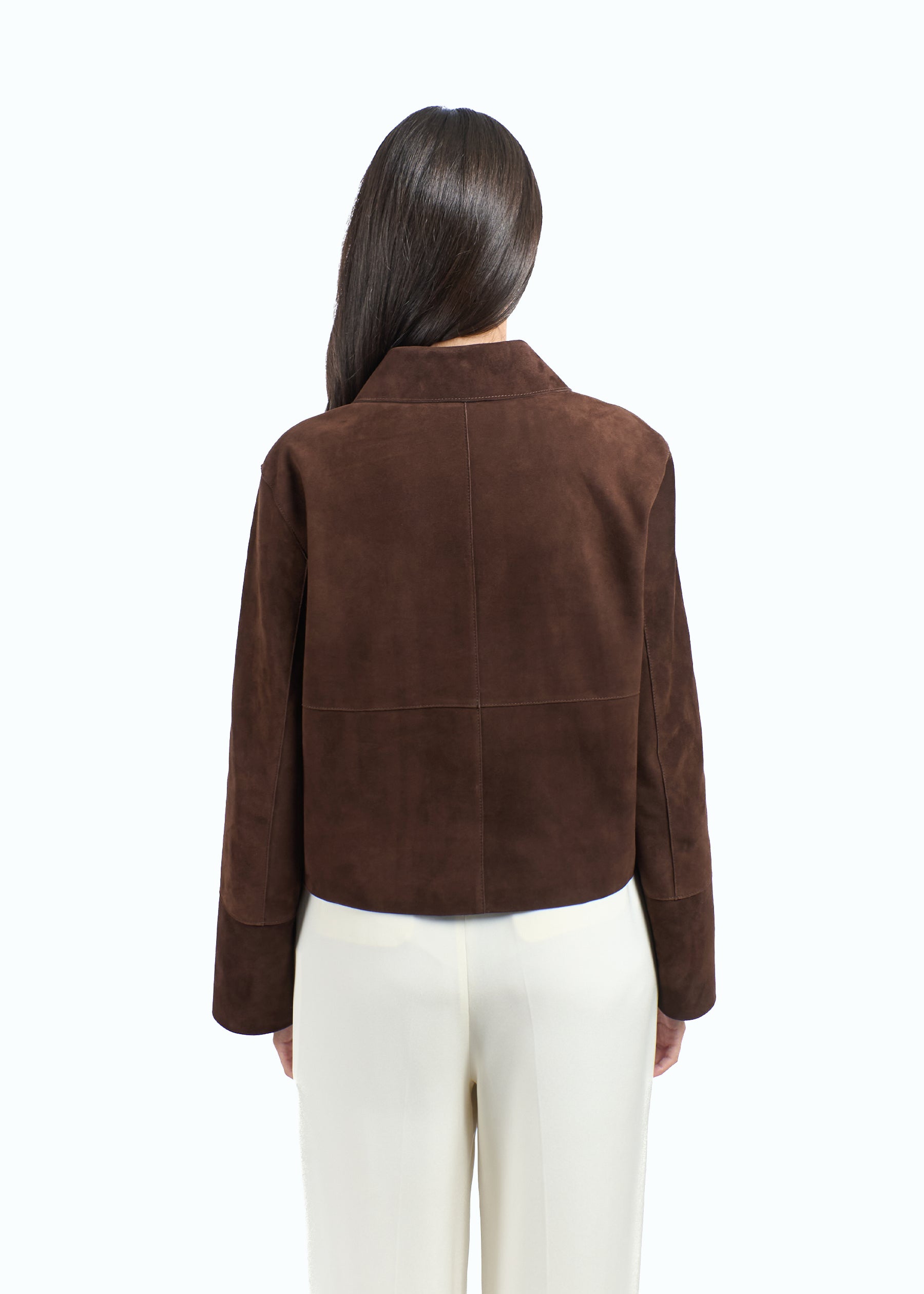 Alba Suede Leather Boxy Jacket