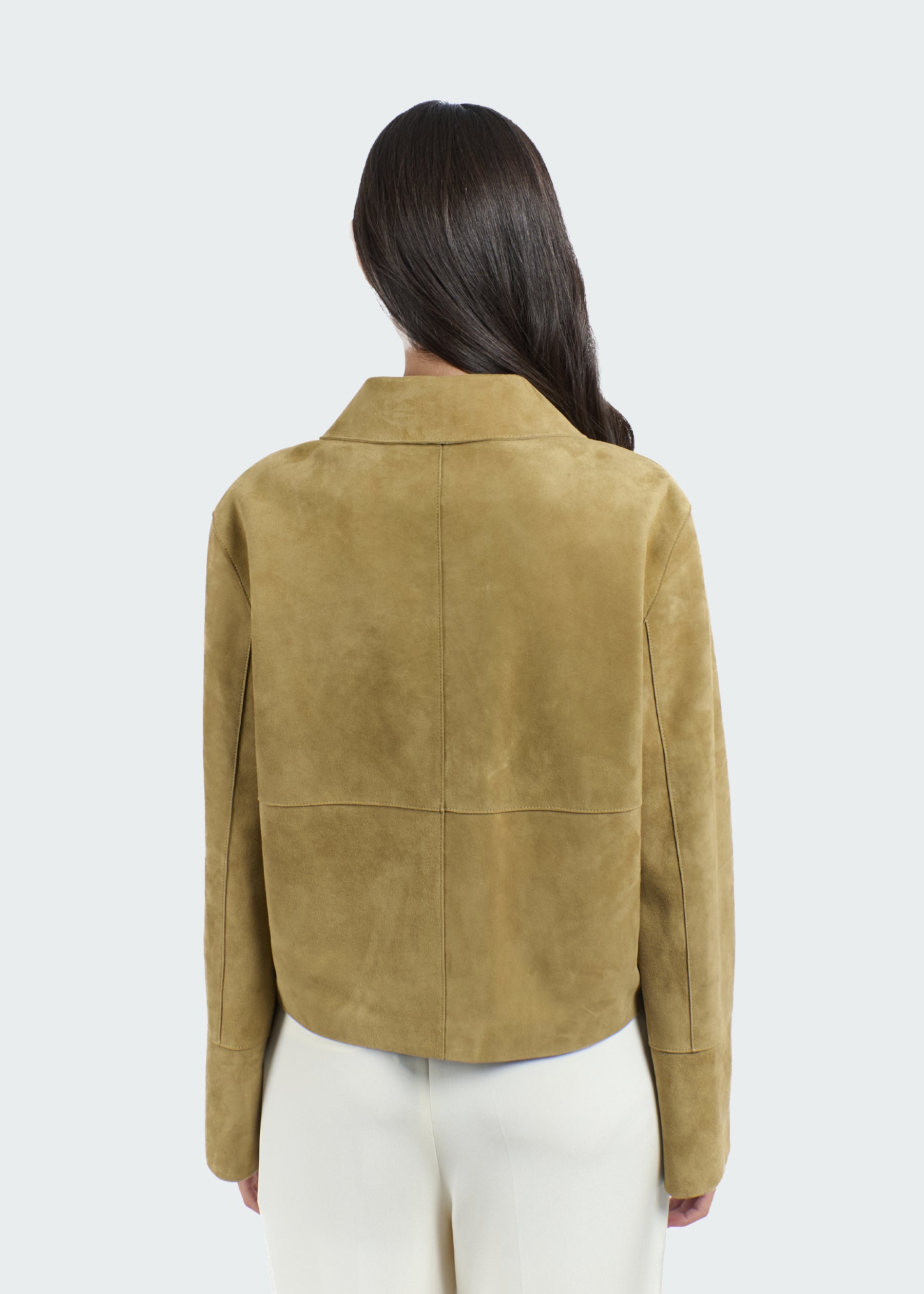 Alba Suede Leather Boxy Jacket