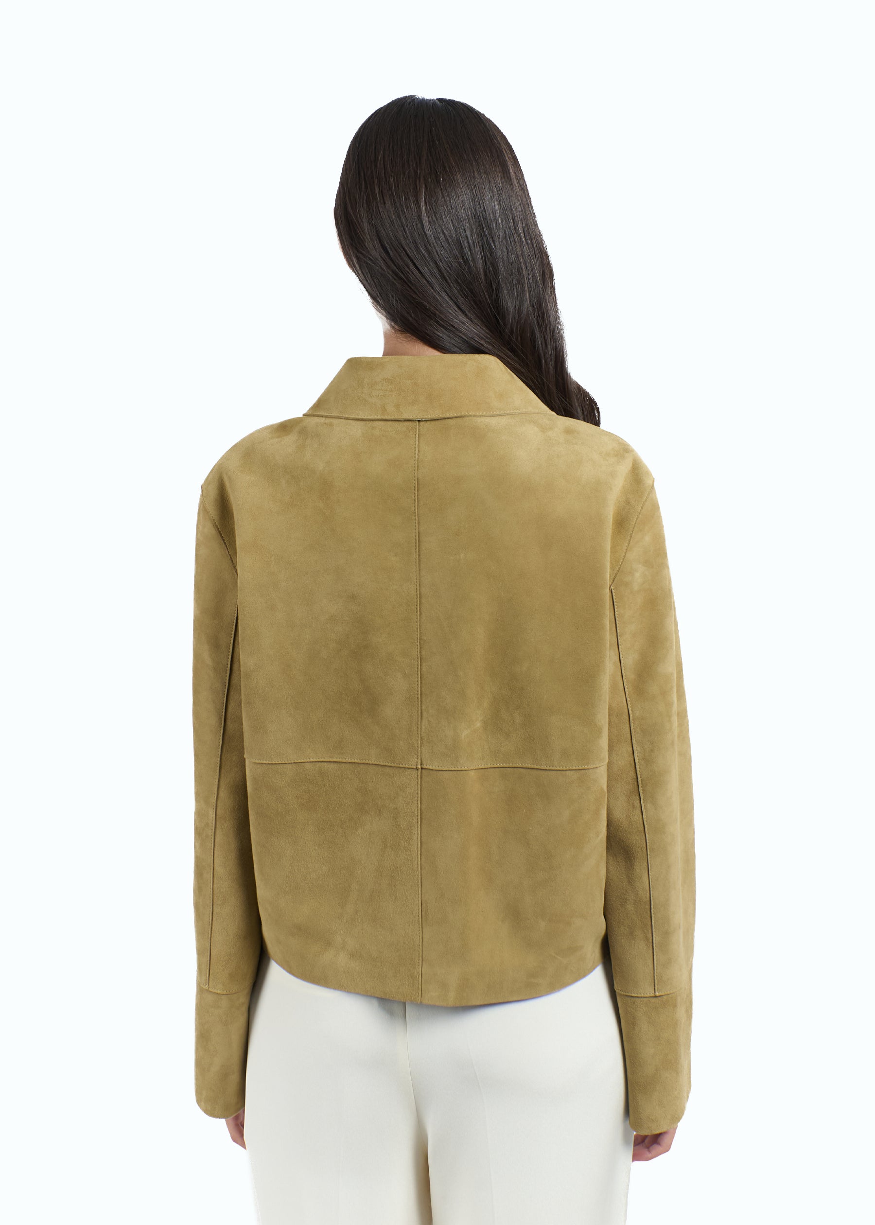 Alba Suede Leather Boxy Jacket