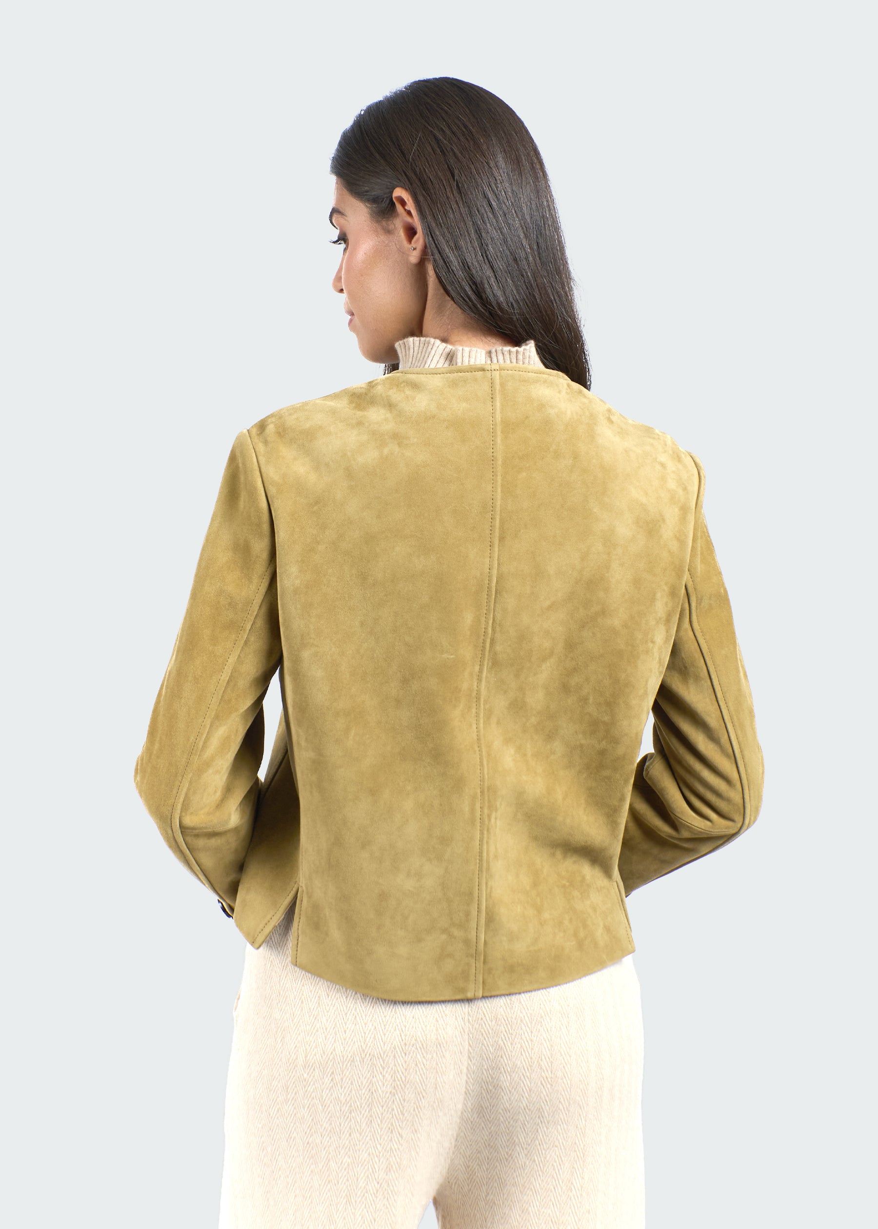 Sontuoso Suede Leather Boxy Jacket