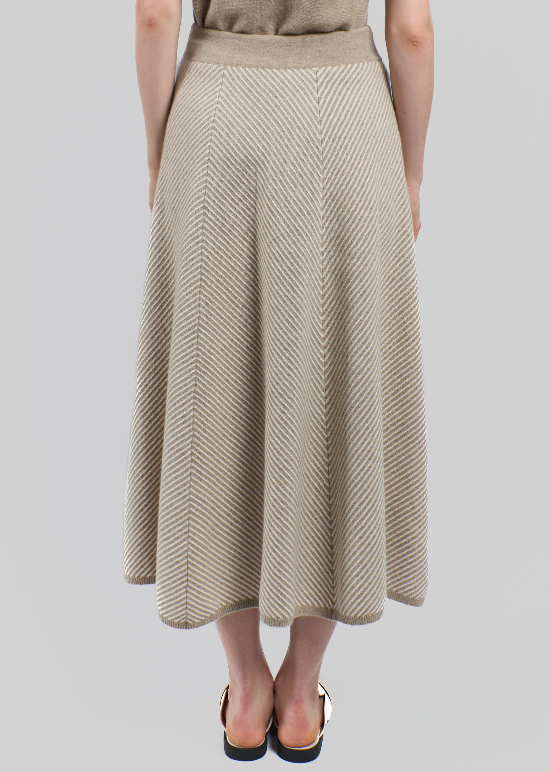 Chevron Midi Cashmere Skirt