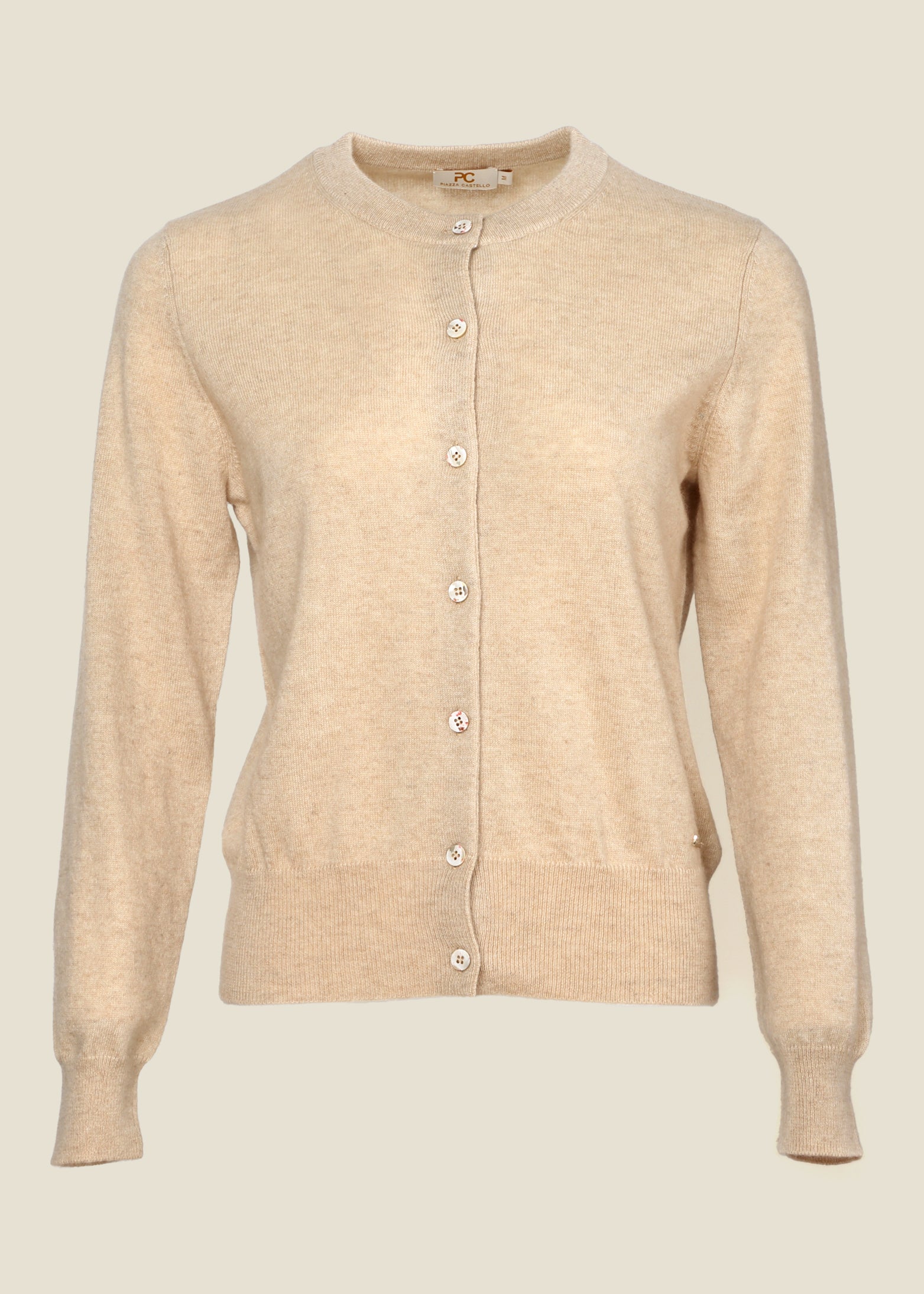 Coccola Round Neck Classic Cashmere Cardigan