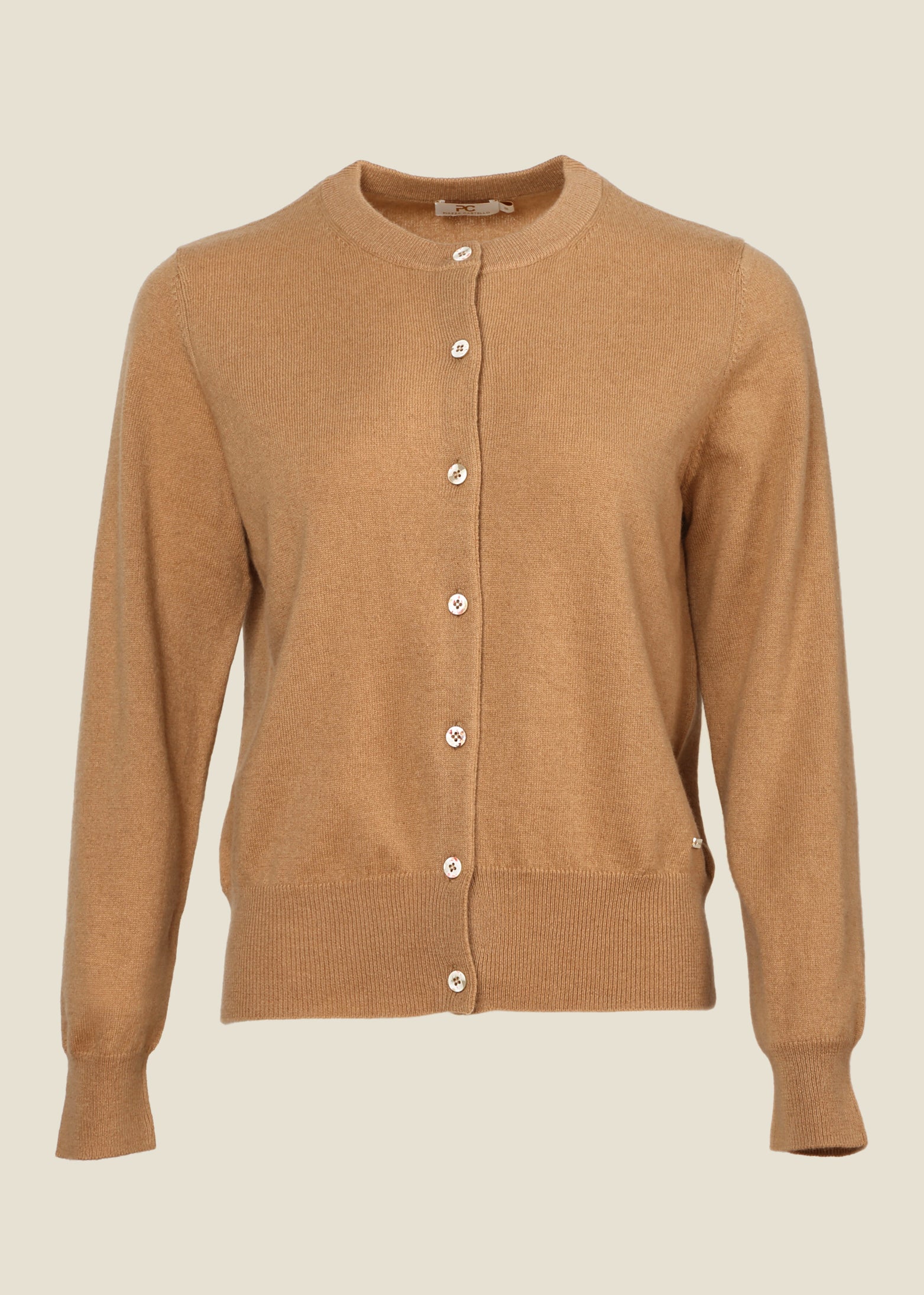 Coccola Round Neck Classic Cashmere Cardigan