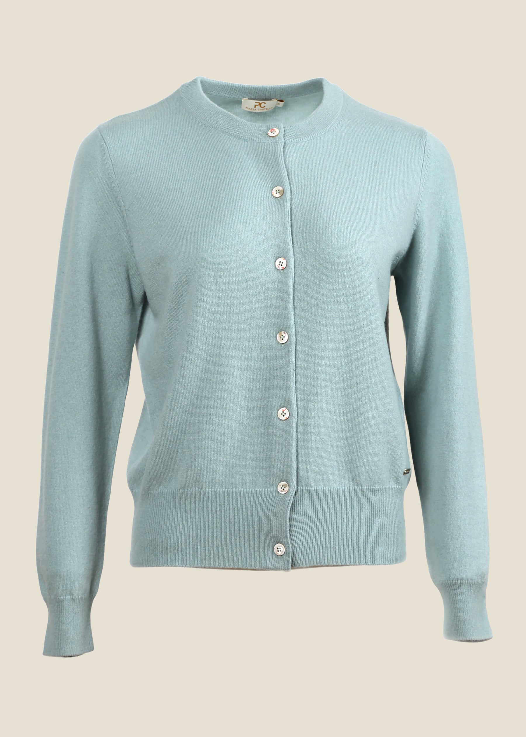 Coccola Round Neck Classic Cashmere Cardigan