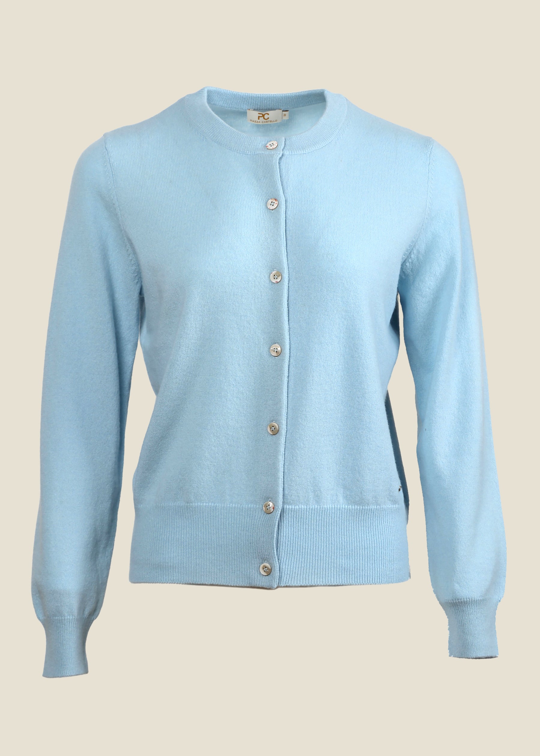Coccola Round Neck Classic Cashmere Cardigan