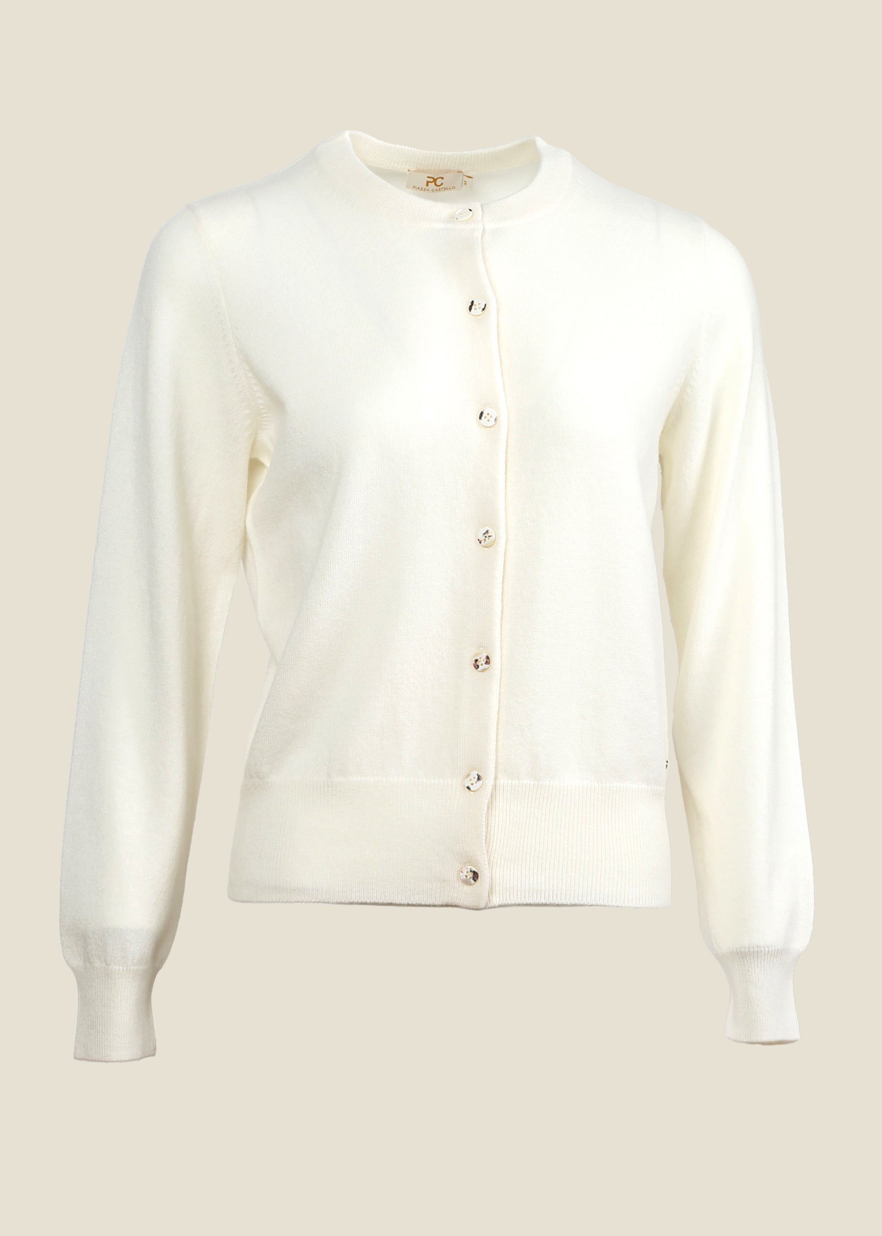 Coccola Round Neck Classic Cashmere Cardigan