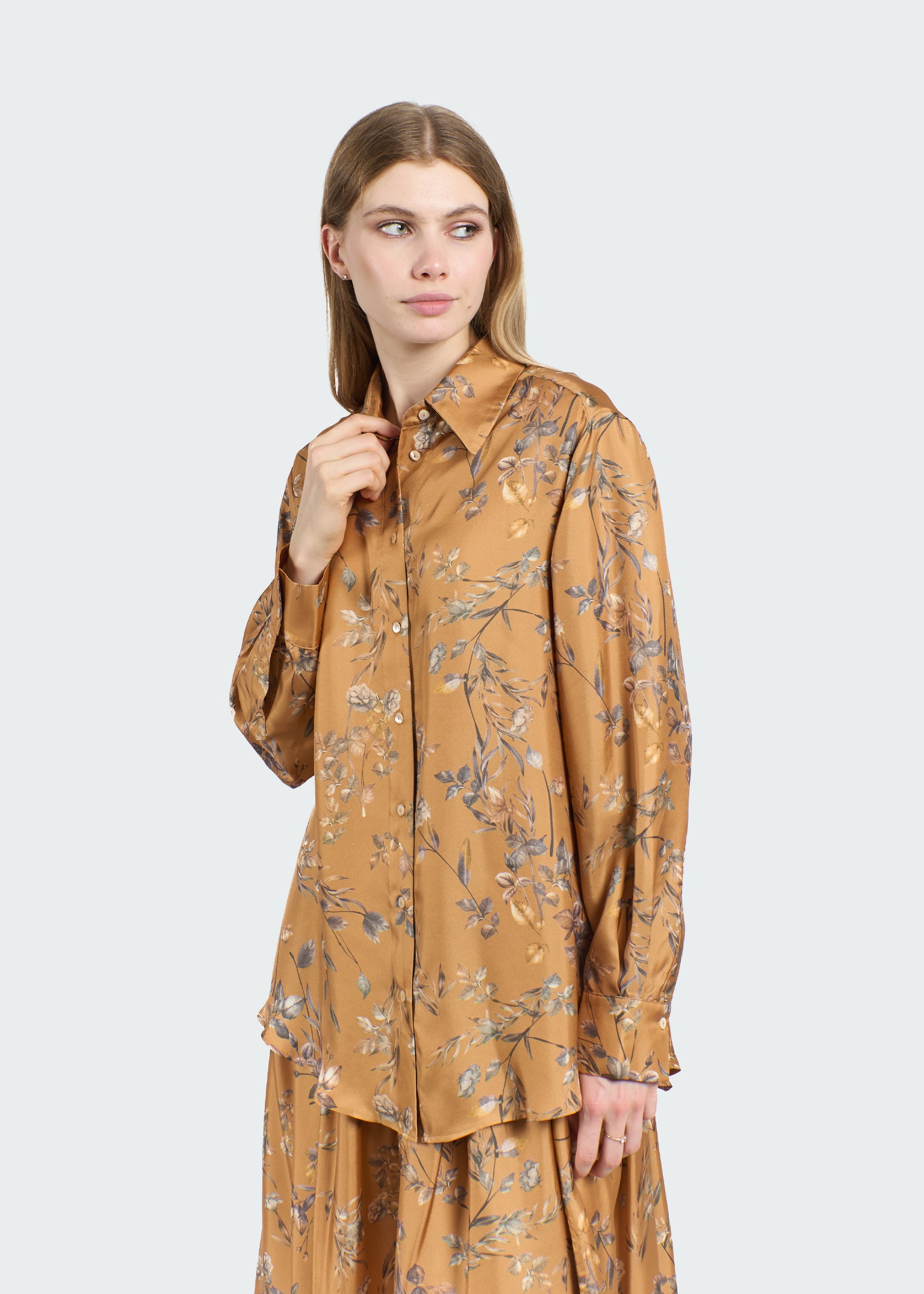 Orchidea Silk Long Shirt