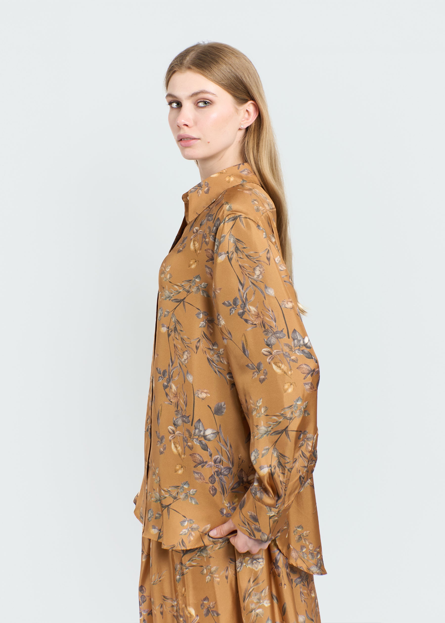 Orchidea Silk Long Shirt