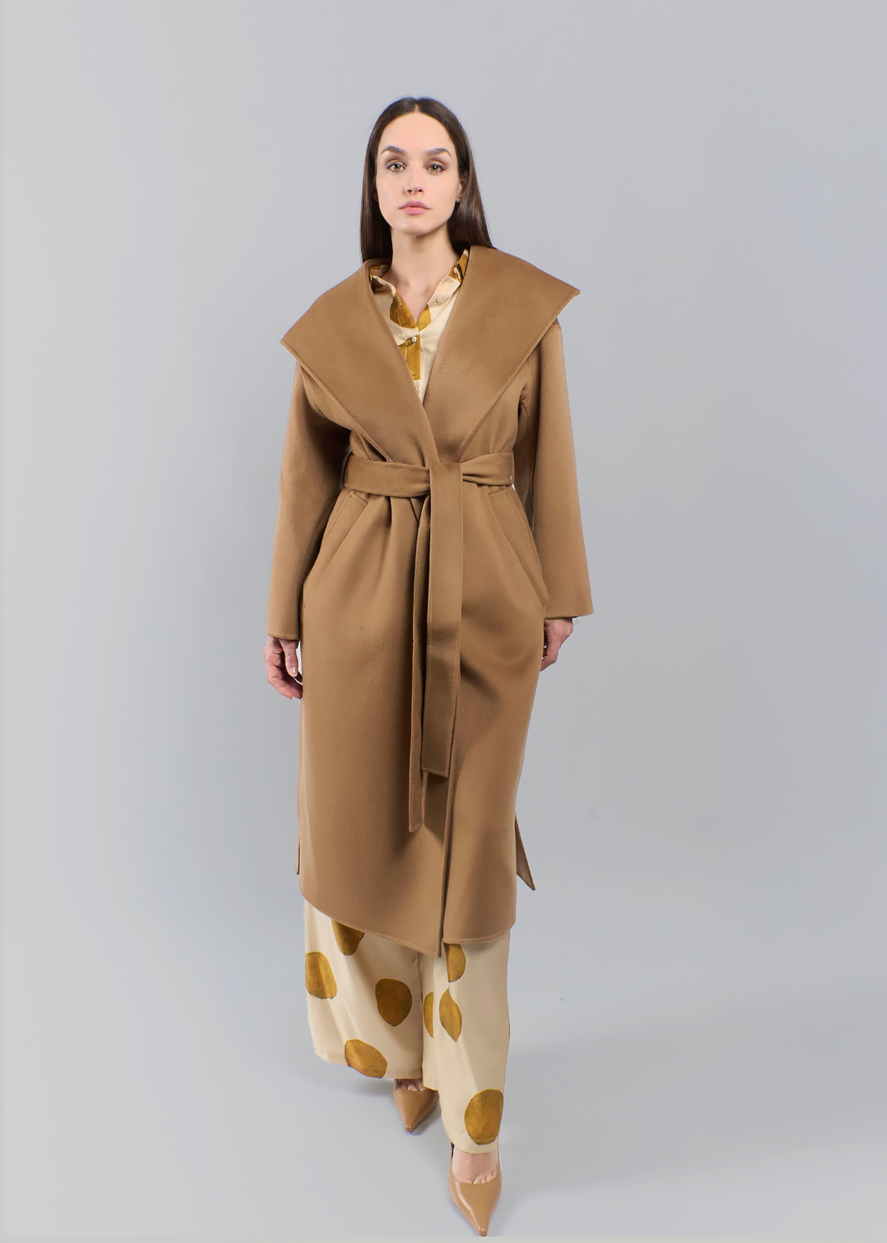 Sabbia Baby Cashmere Long Coat with Hood