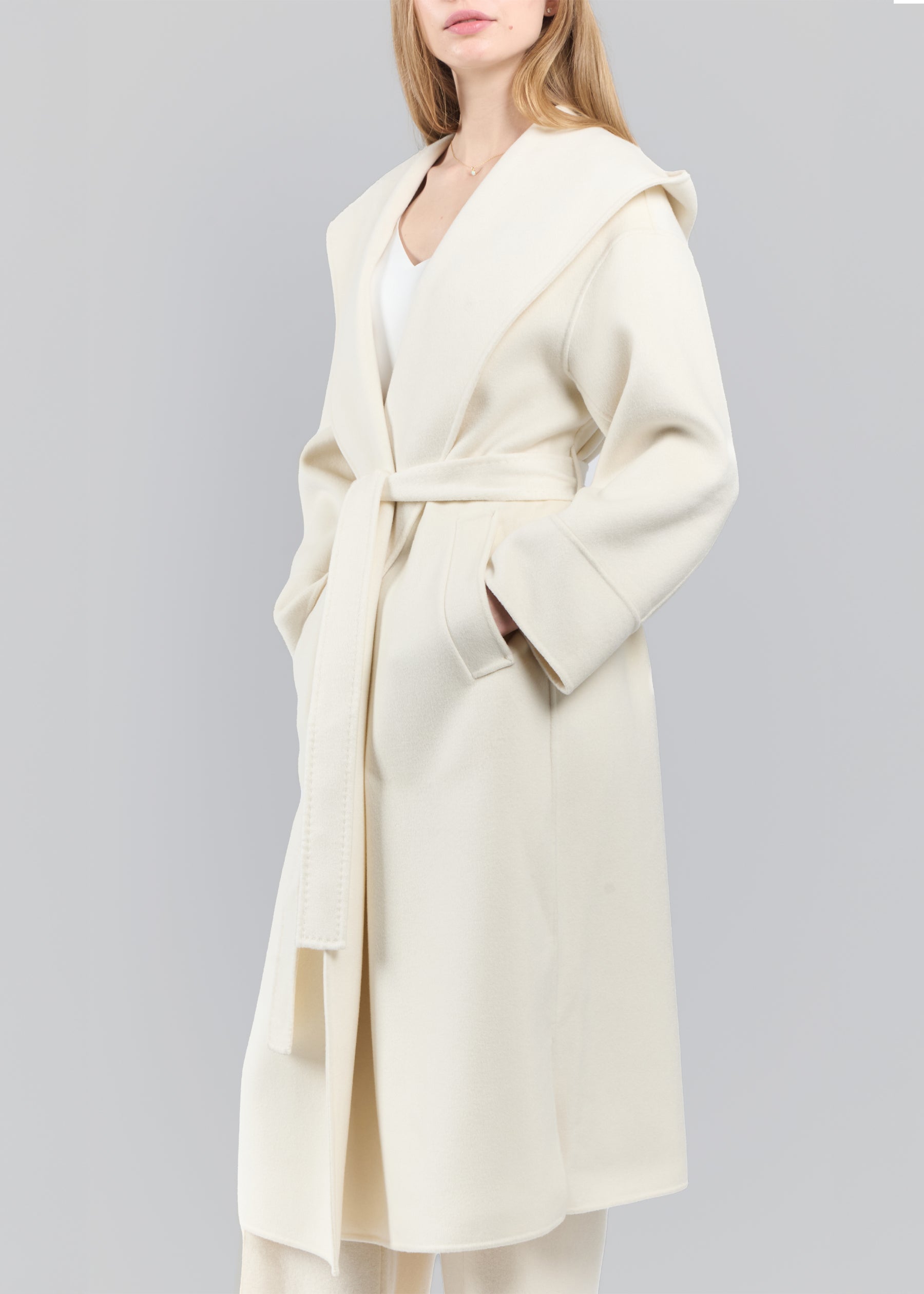 Sabbia Baby Cashmere Long Coat with Hood