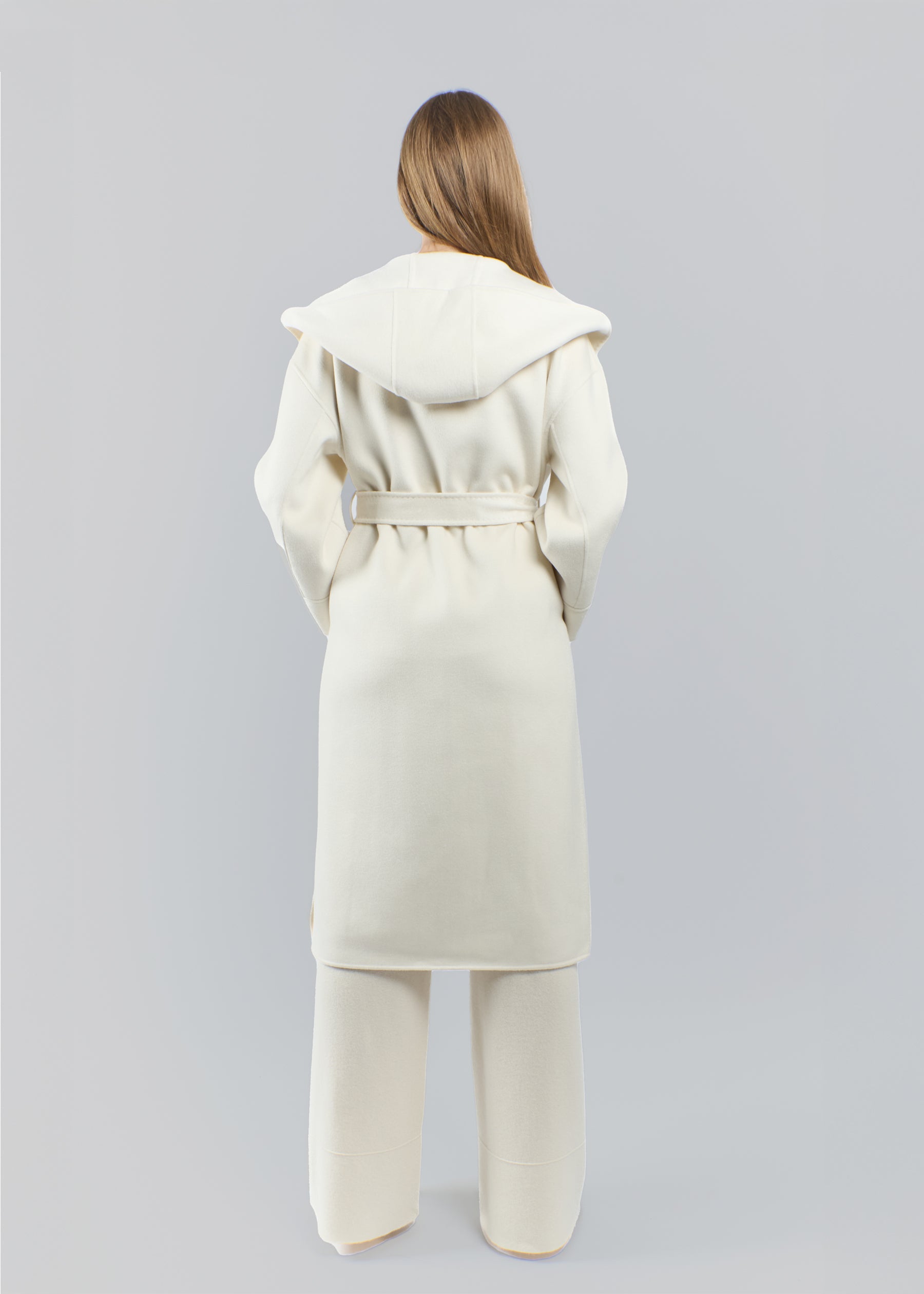 Sabbia Baby Cashmere Long Coat with Hood