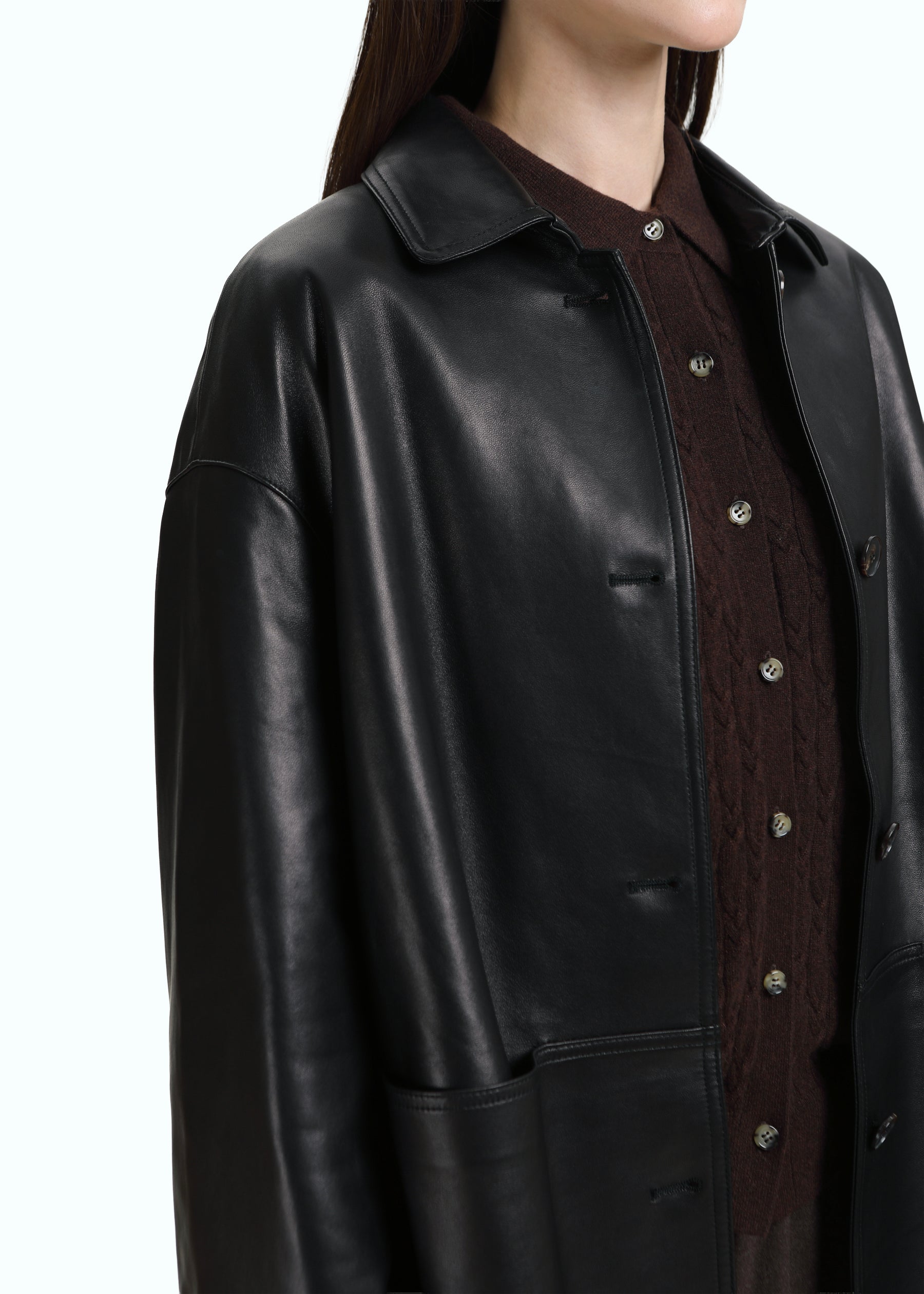 Brumale Leather Down Coat