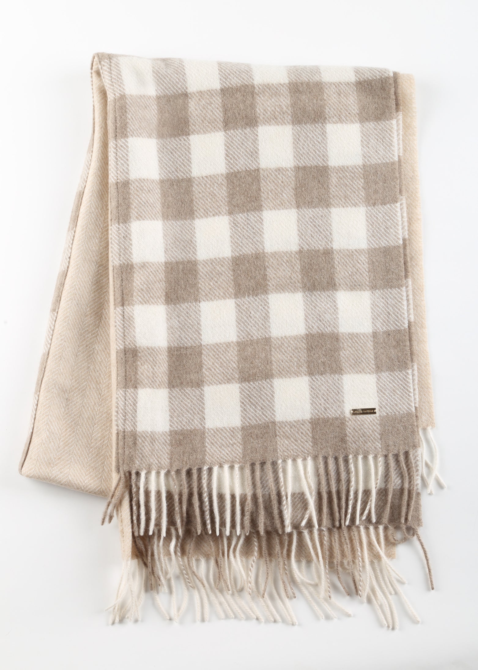 Double-Sided Plaid Cashmere Shawl