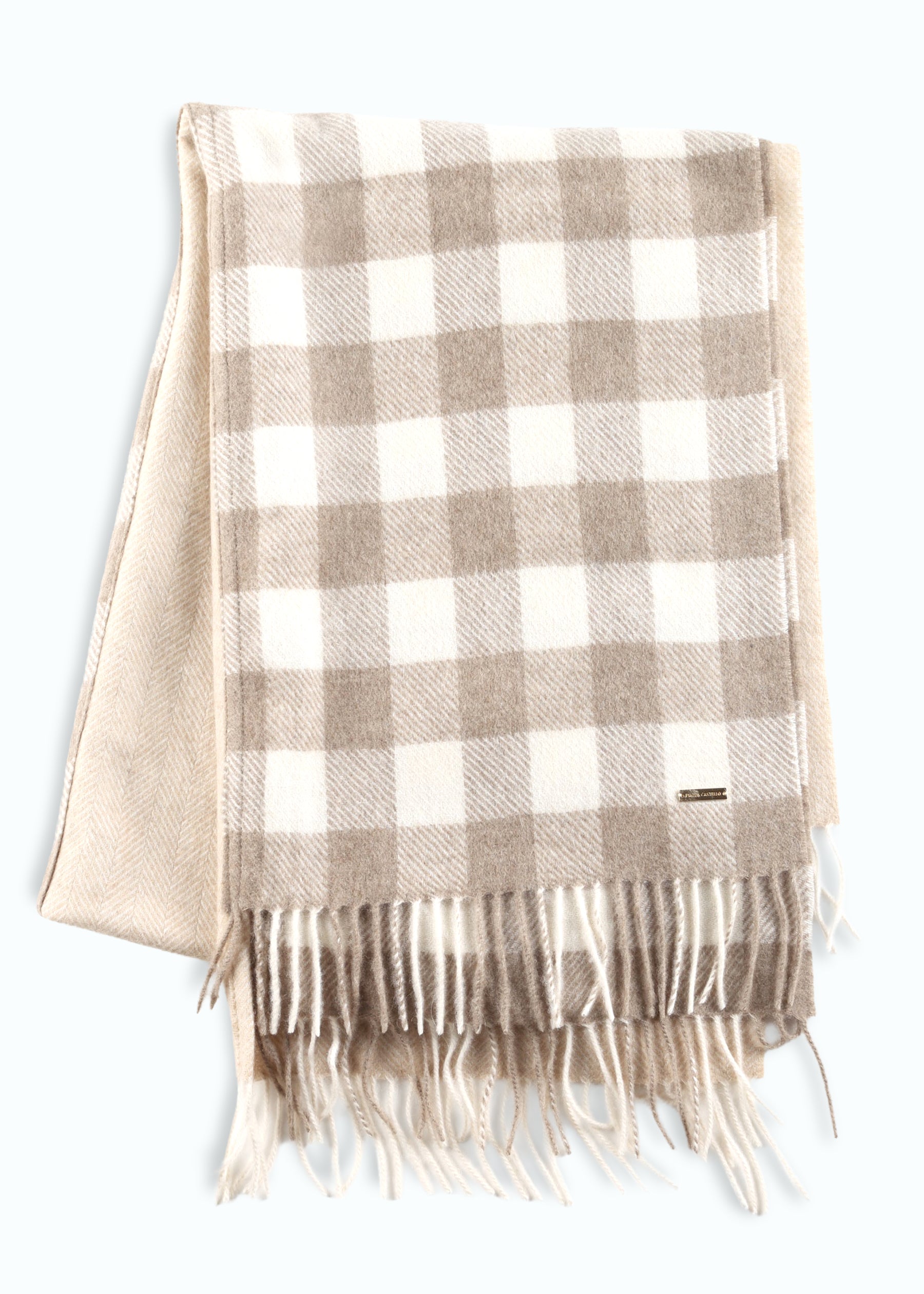 Double-Sided Plaid Shawl