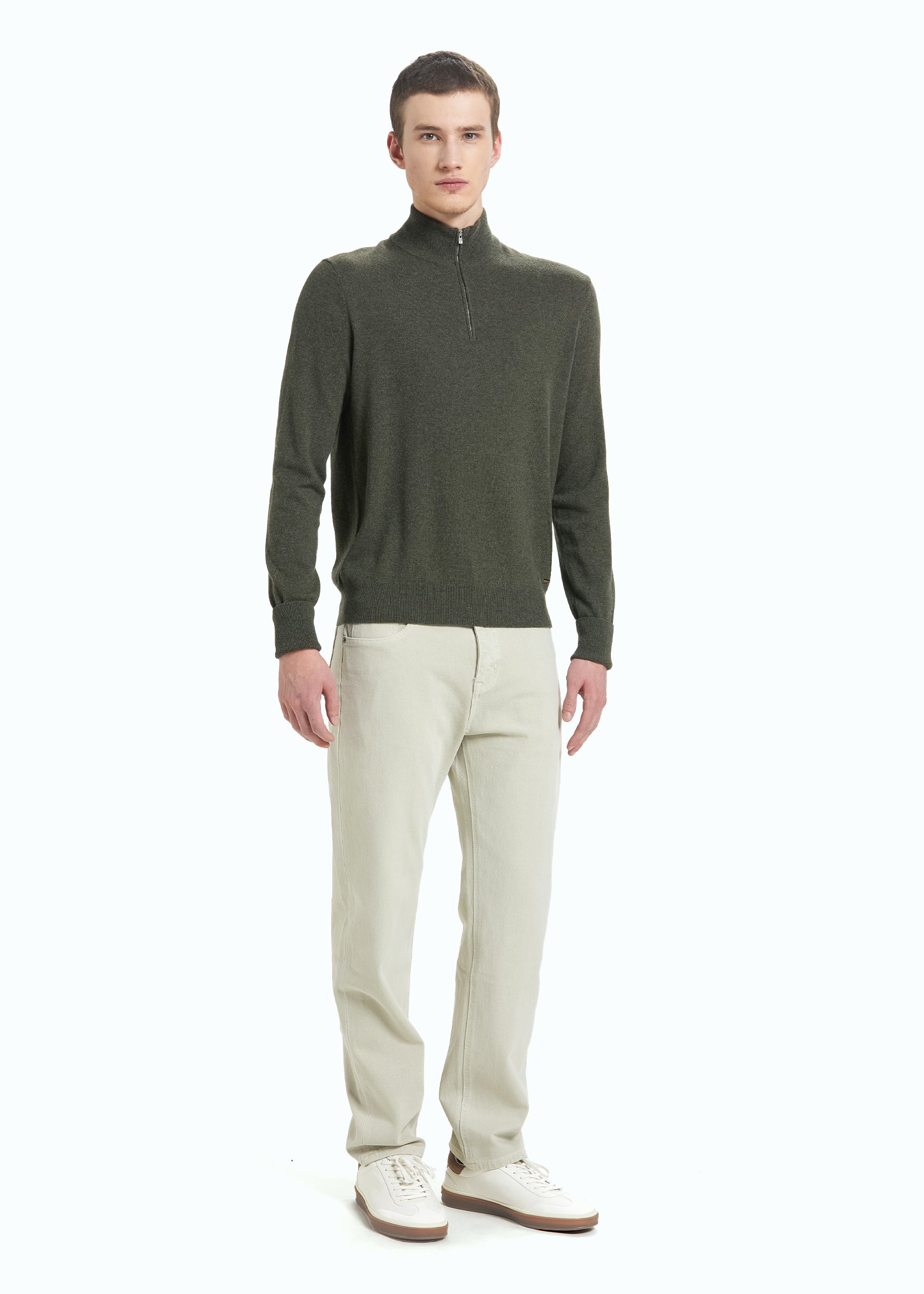 Liscio Men's Cashmere Half Zip Jumper