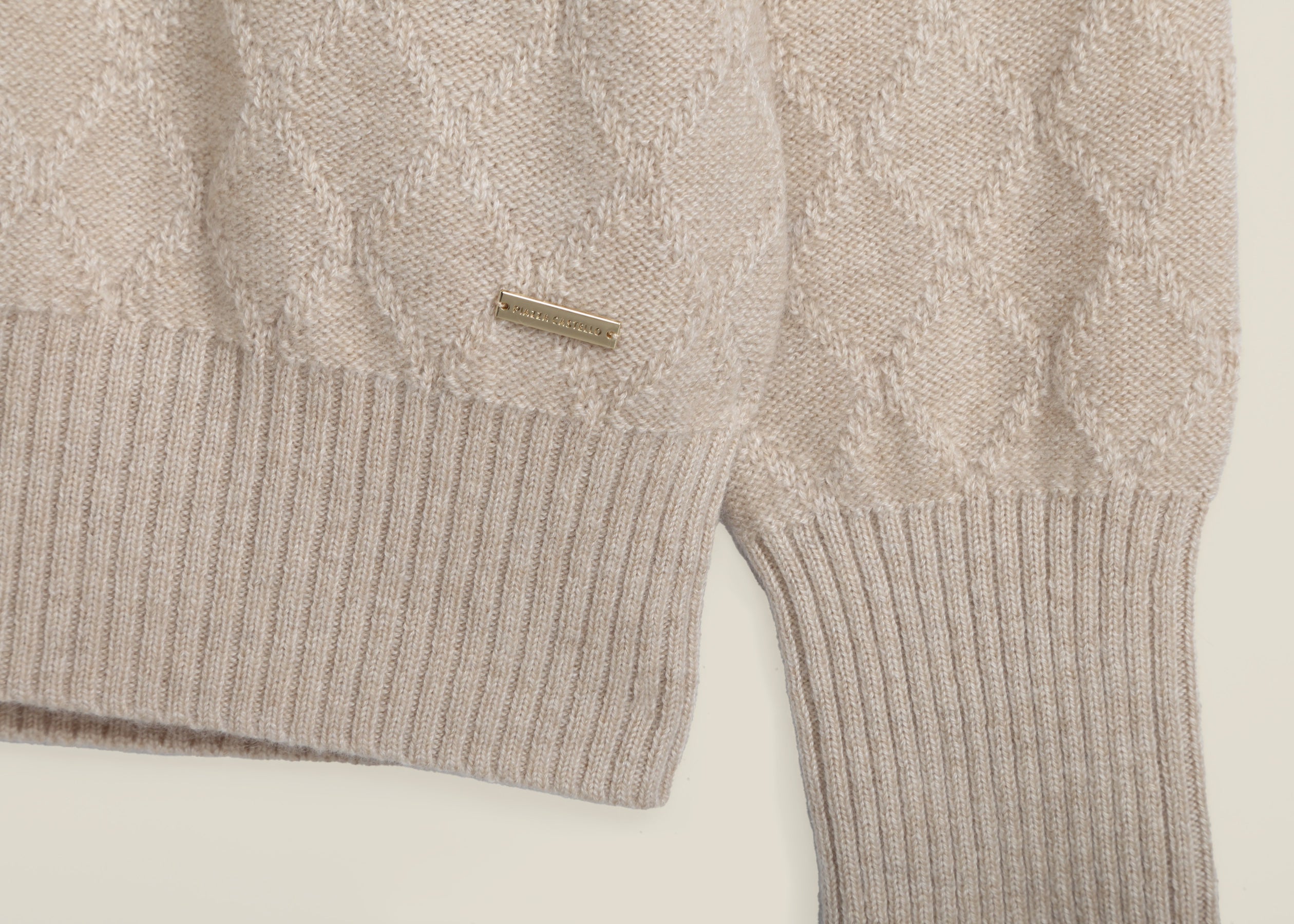 Diamond Cable Knit Cashmere Jumper