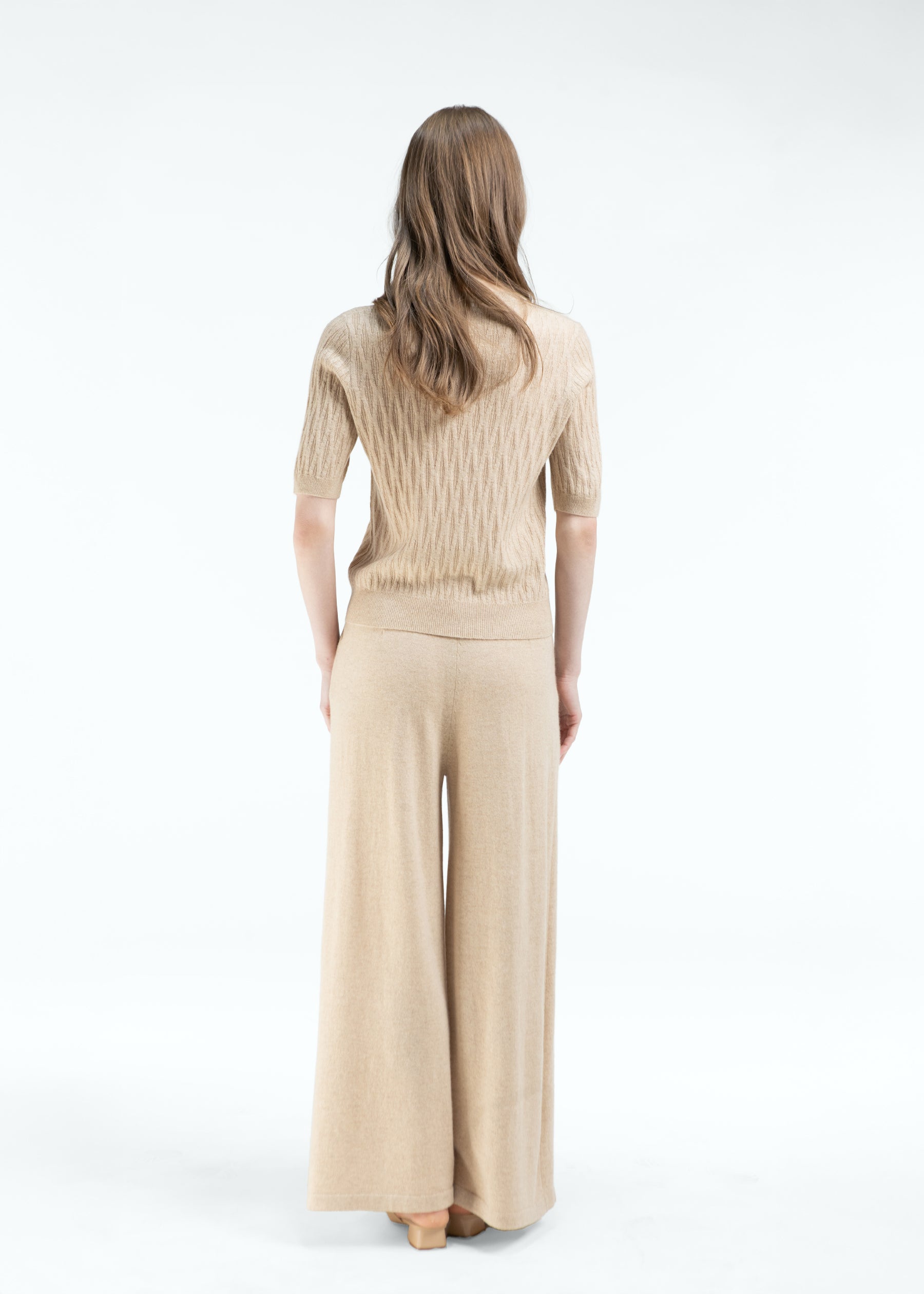 Gemma Diamond Knit Short Sleeves Cashmere Jumper