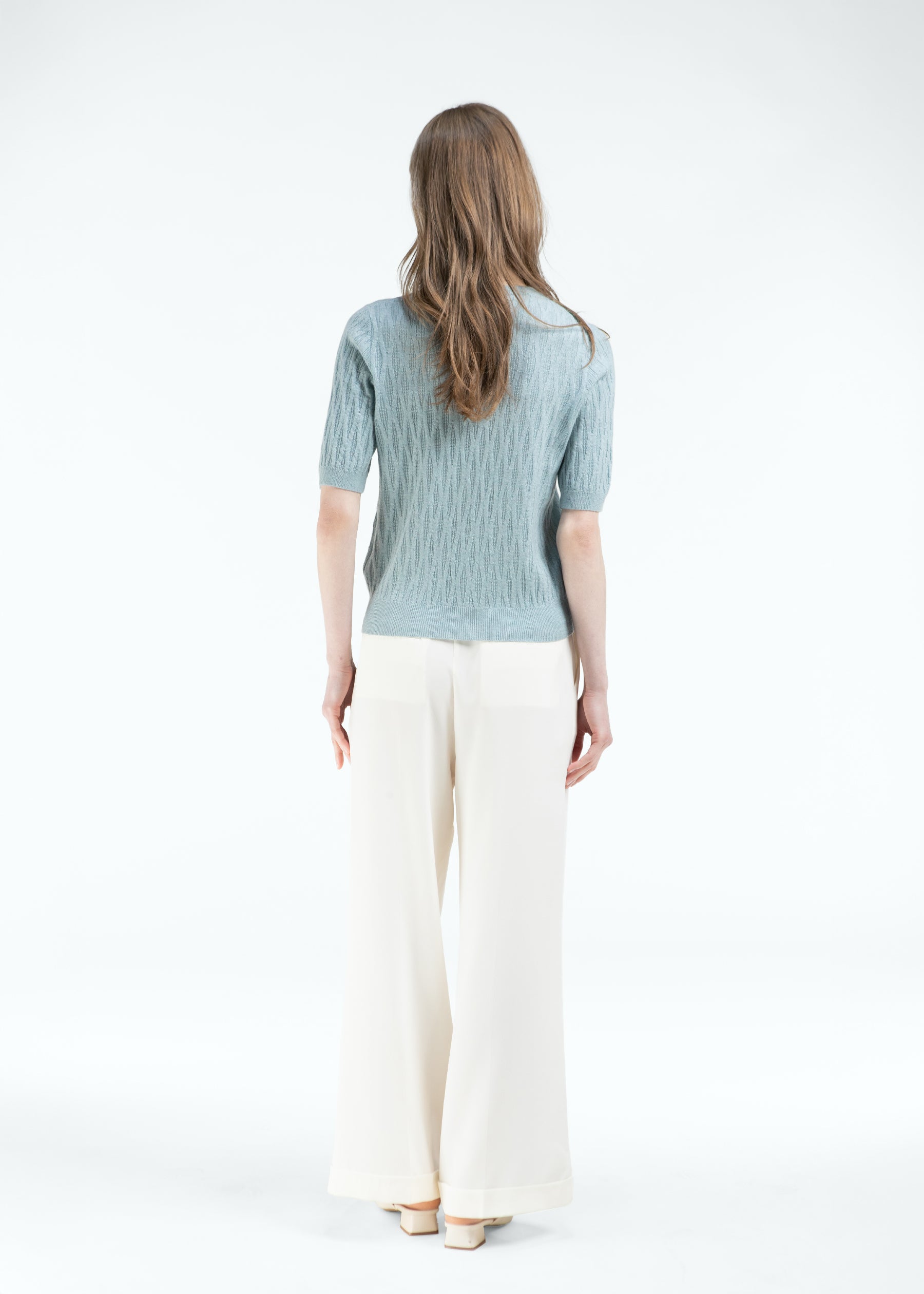 Gemma Diamond Knit Short Sleeves Cashmere Jumper