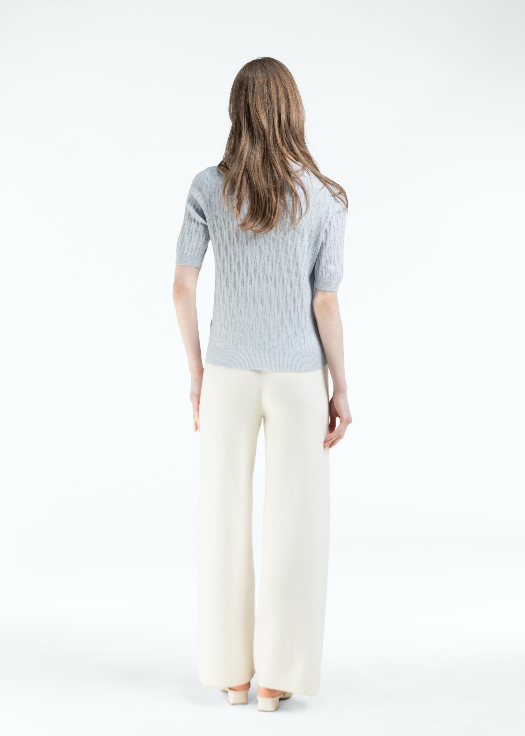 Gemma Diamond Knit Short Sleeves Cashmere Jumper