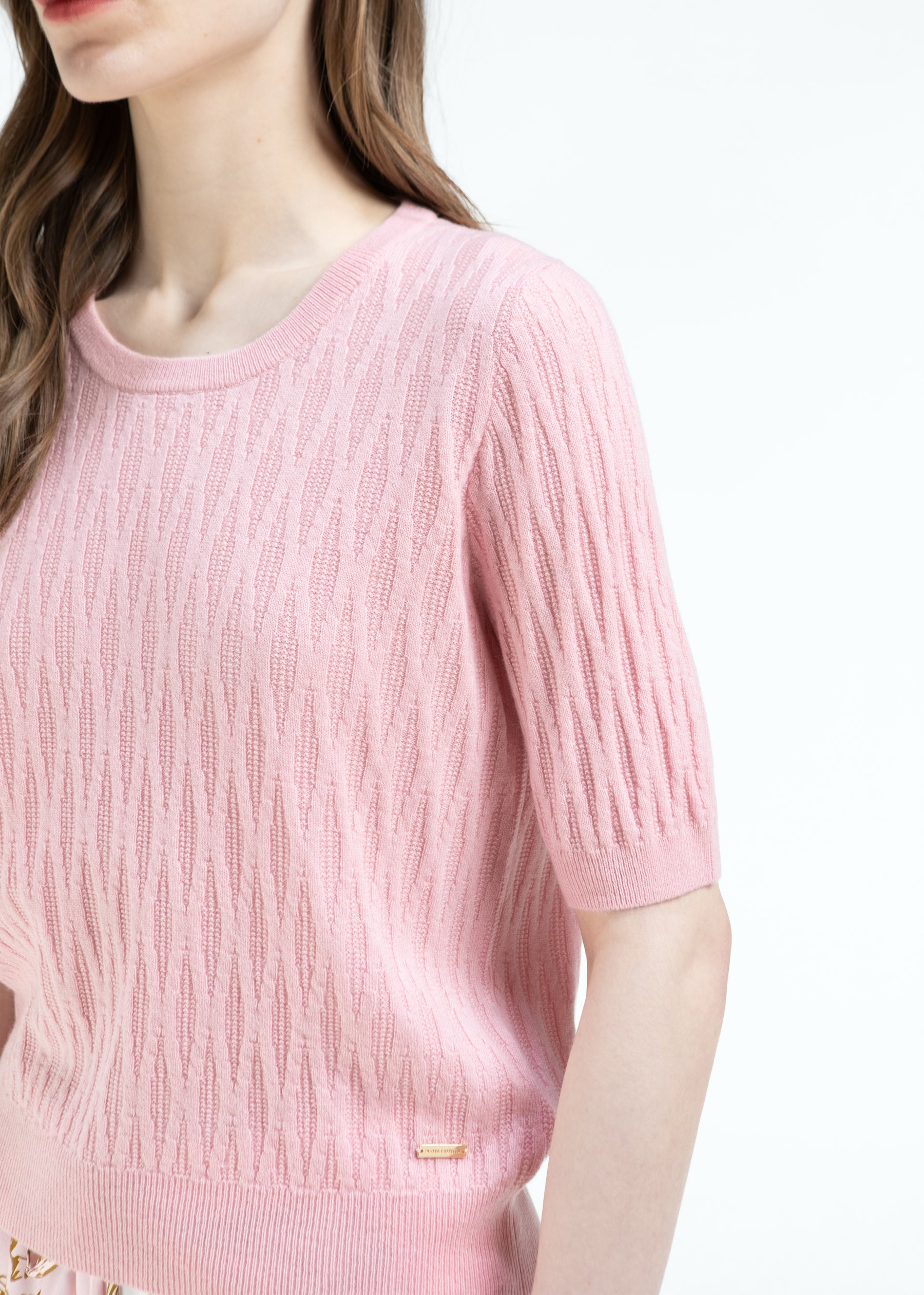 Gemma Diamond Knit Short Sleeves Cashmere Jumper