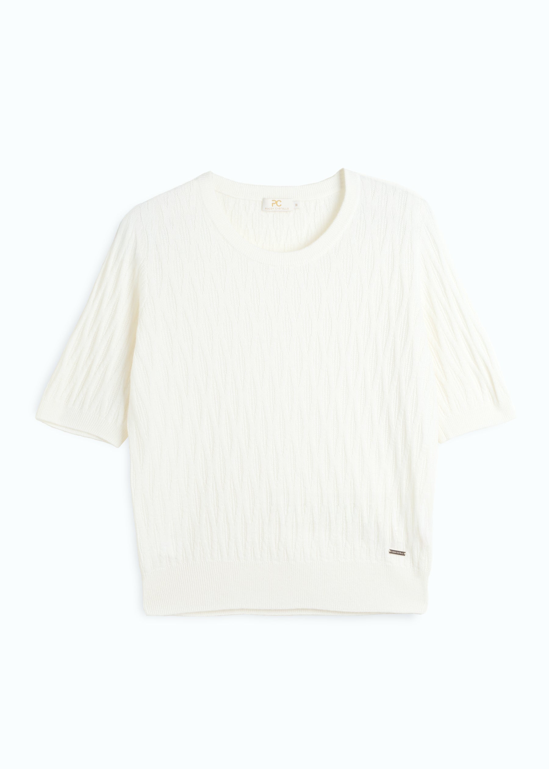 Gemma Diamond Knit Short Sleeves Cashmere Jumper