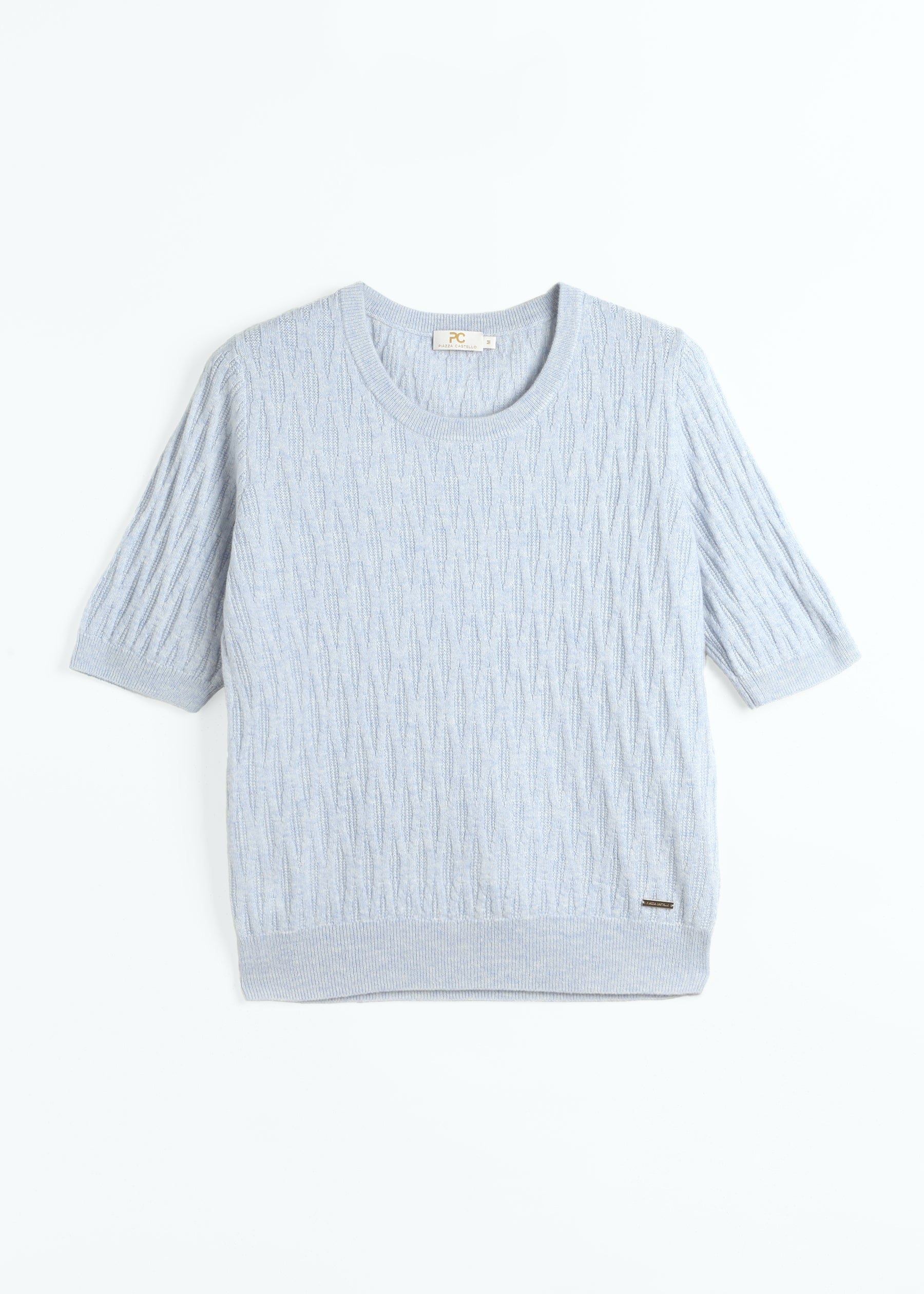 Gemma Diamond Knit Short Sleeves Cashmere Jumper