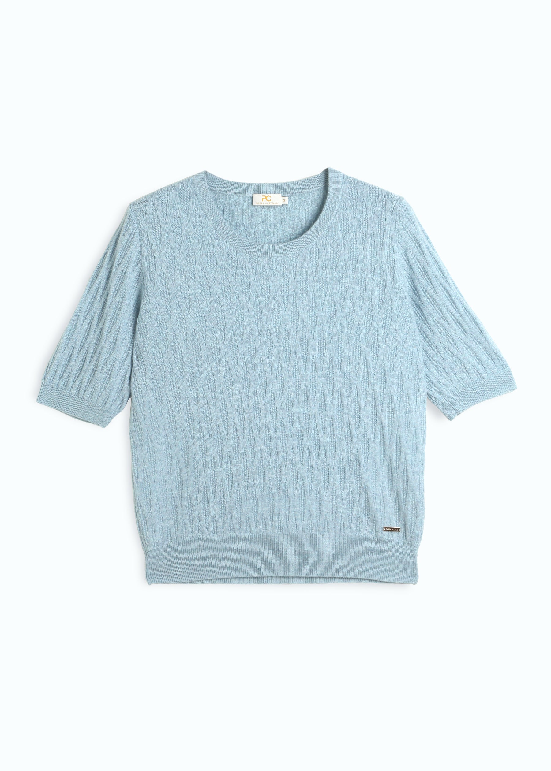 Gemma Diamond Knit Short Sleeves Cashmere Jumper
