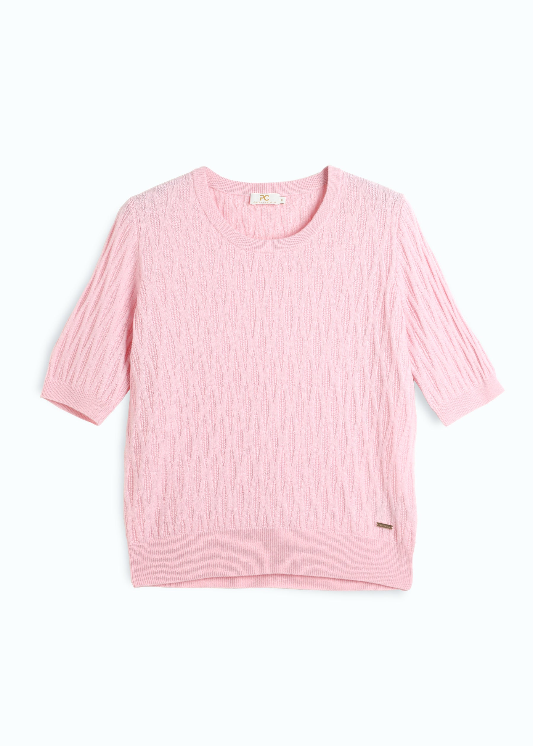 Gemma Diamond Knit Short Sleeves Cashmere Jumper