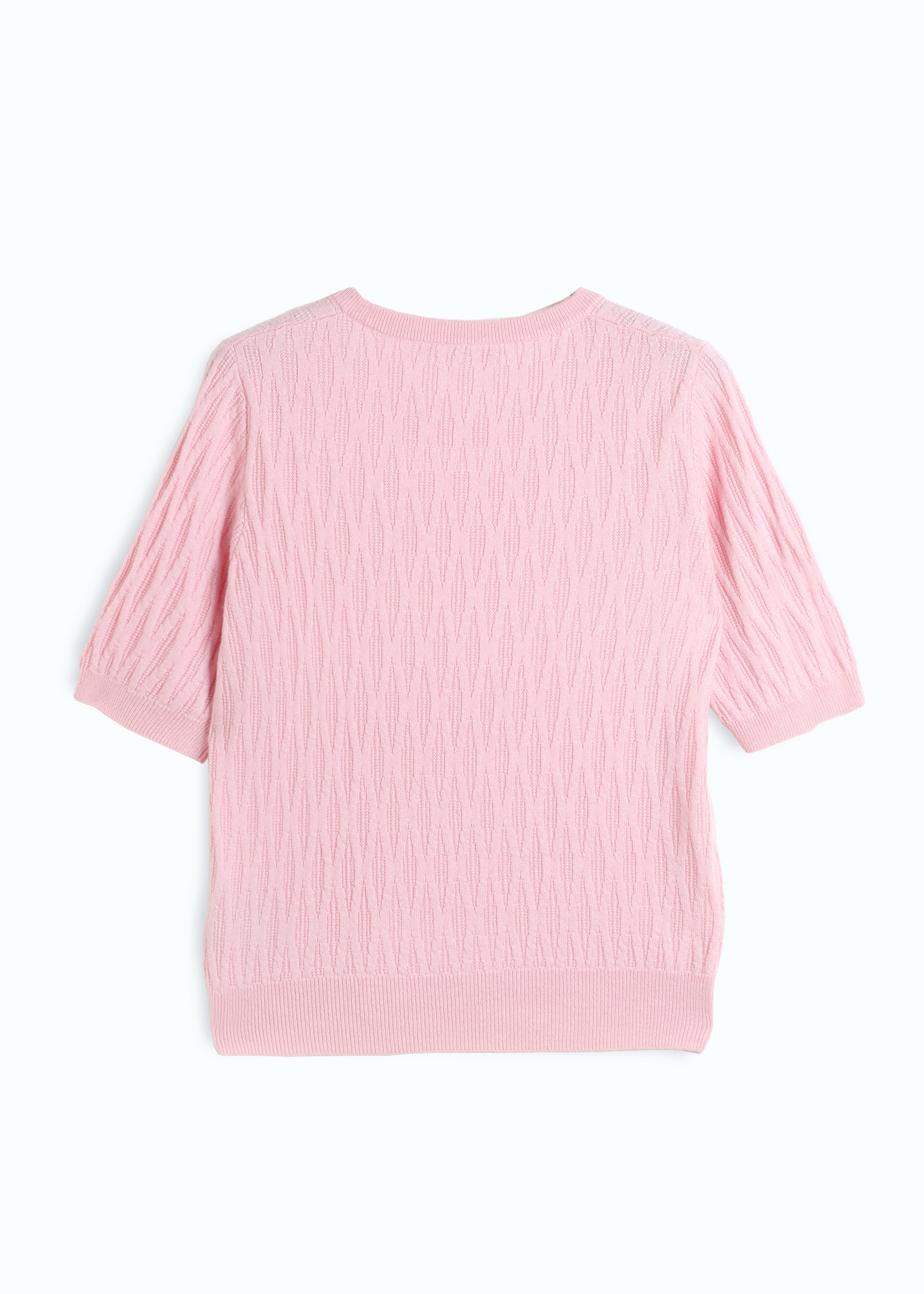 Gemma Diamond Knit Short Sleeves Cashmere Jumper