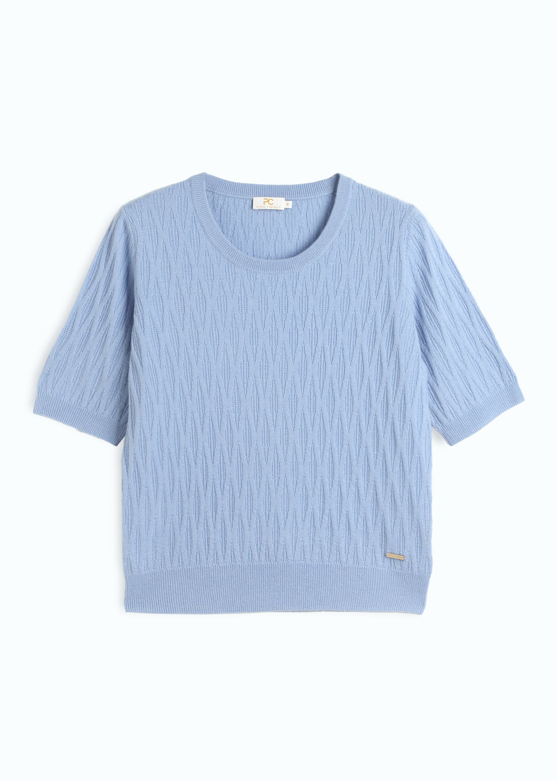 Gemma Diamond Knit Short Sleeves Cashmere Jumper