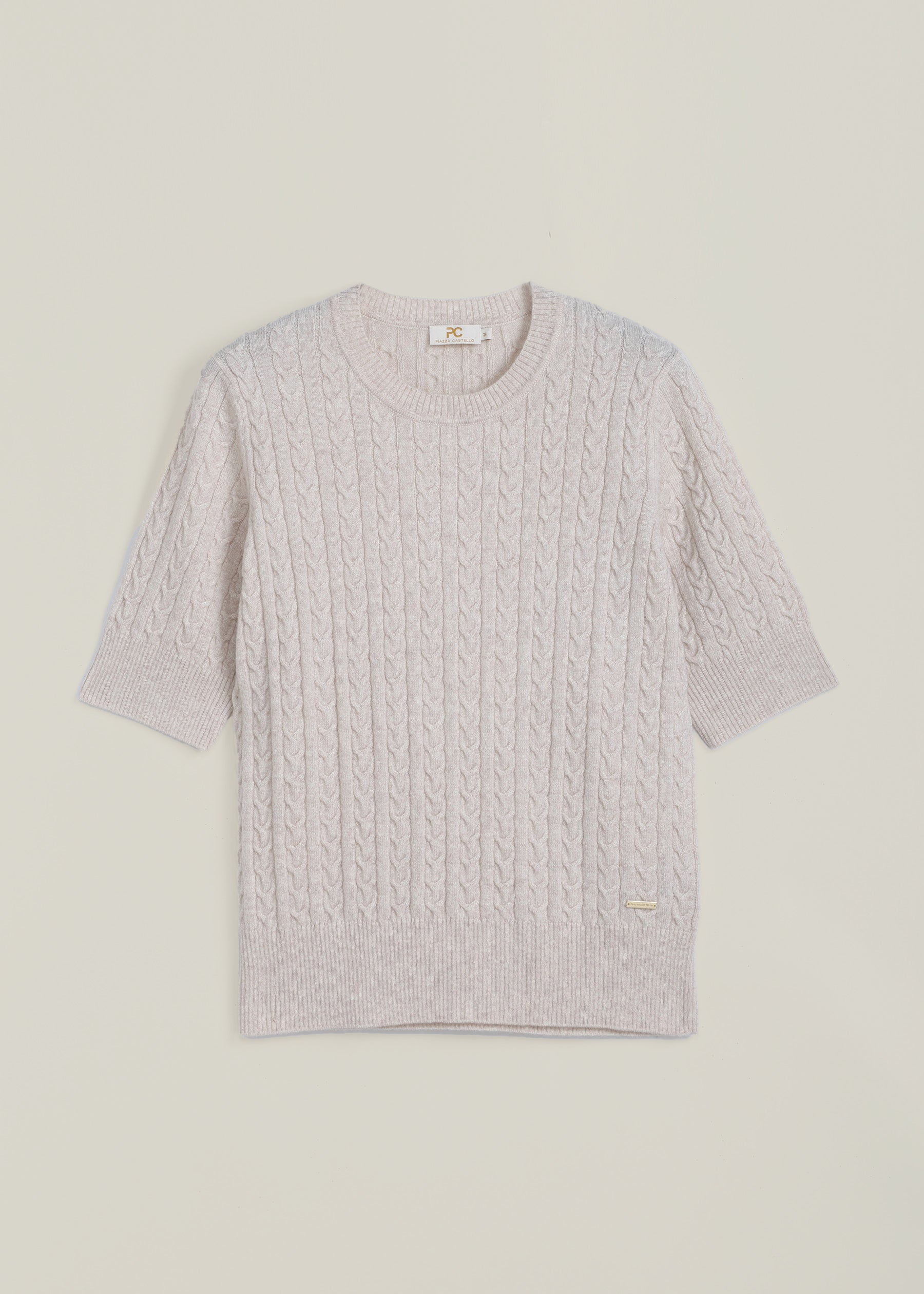Filigrana Cable Knit Short Sleeves Jumper