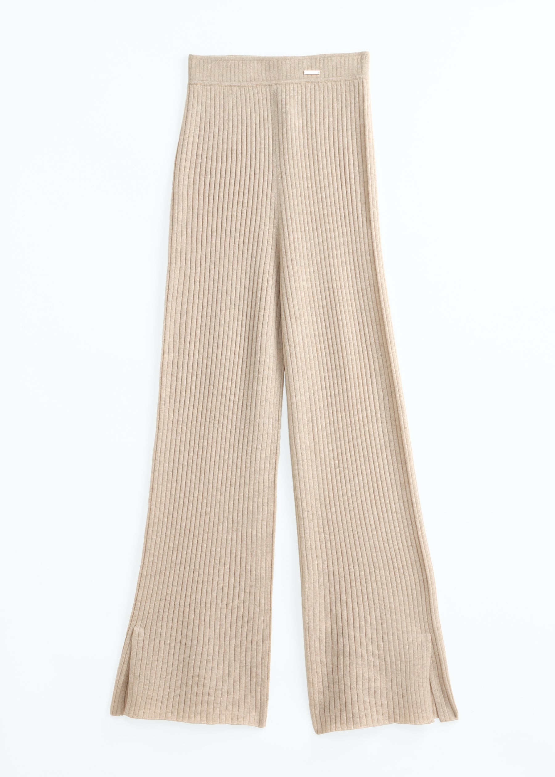 Celmara Ribbed Cashmere Trousers with Side Slits