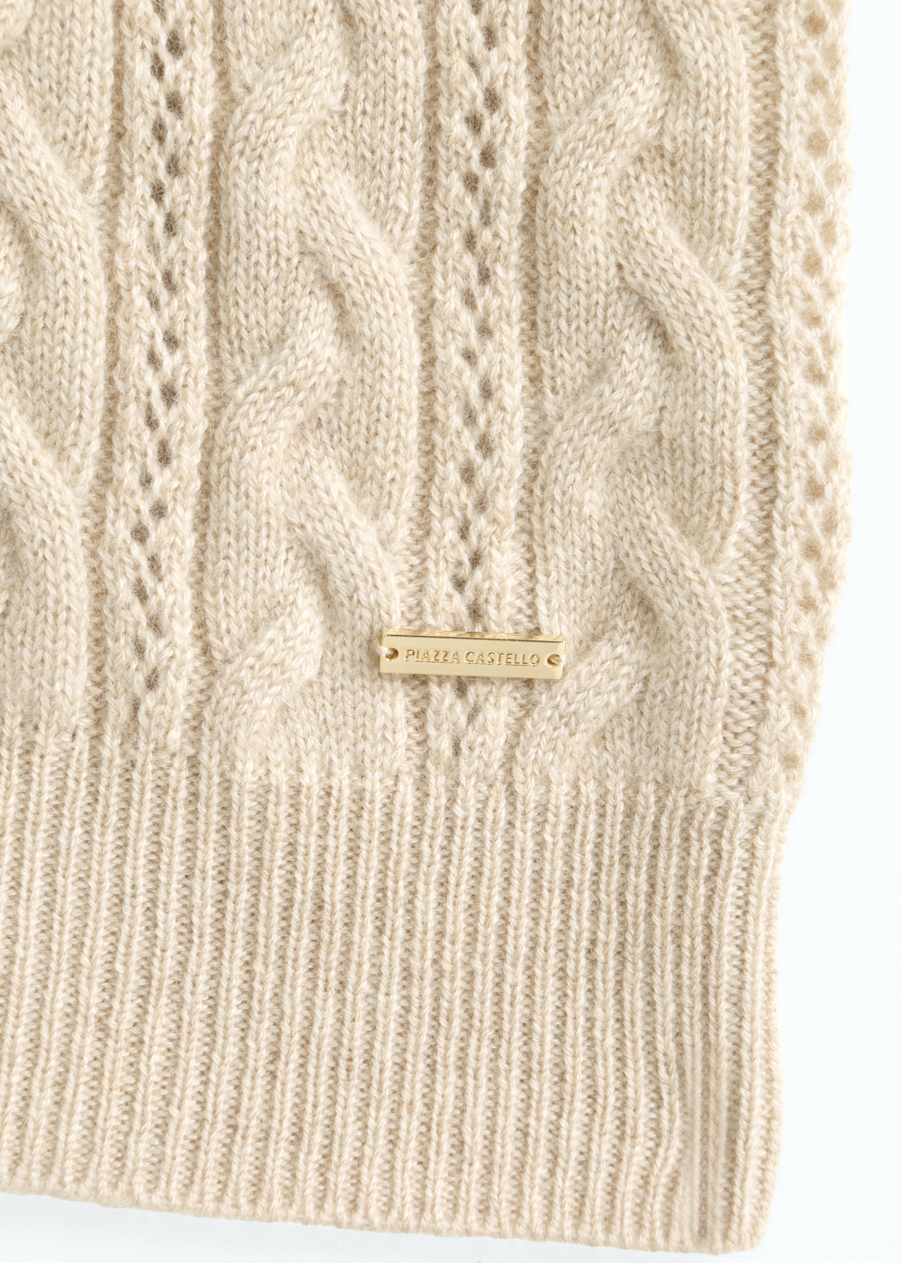 Elisa Cable Knit Cashmere Jumper with Short Sleeves
