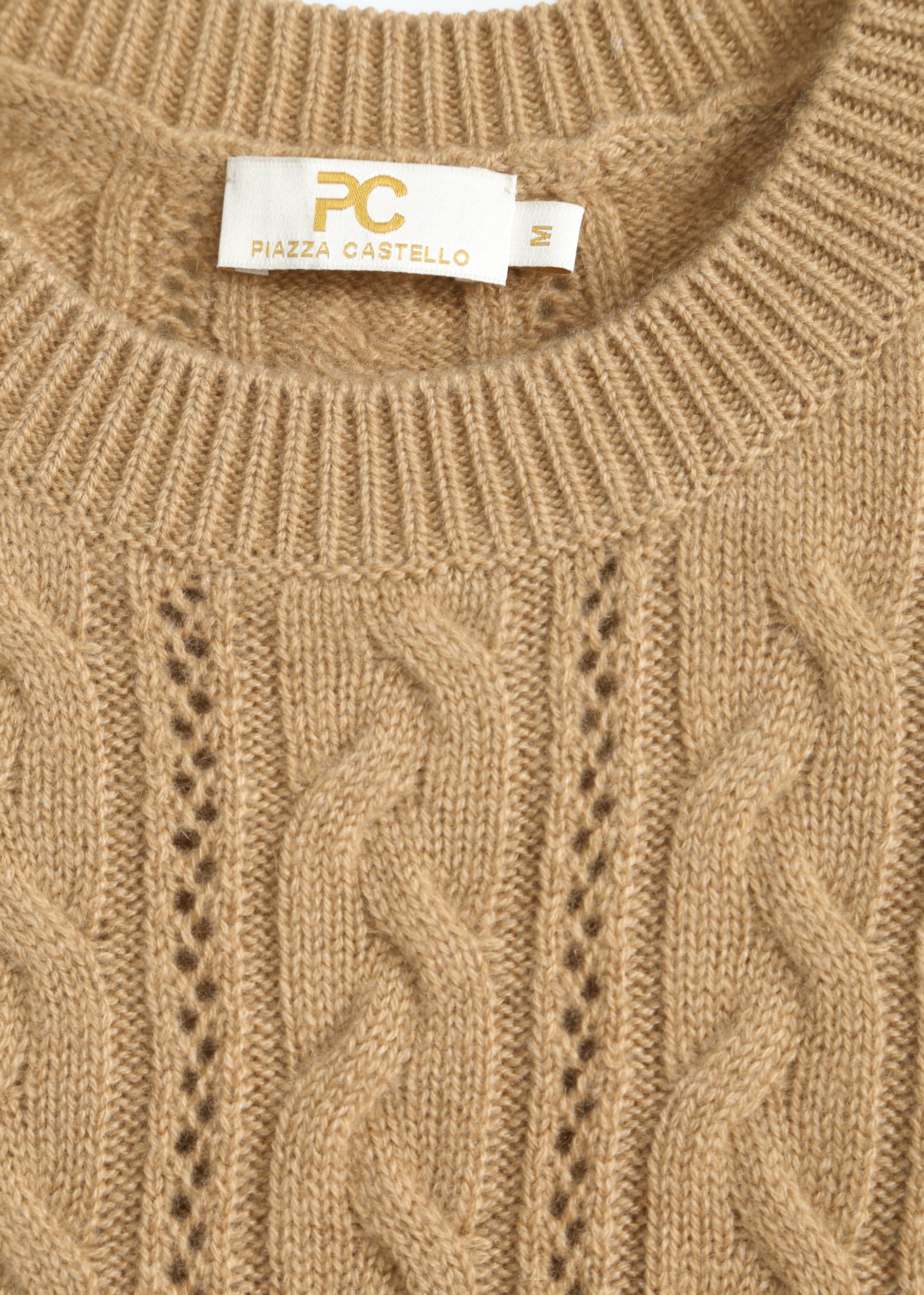 Elisa Cable Knit Cashmere Jumper with Short Sleeves