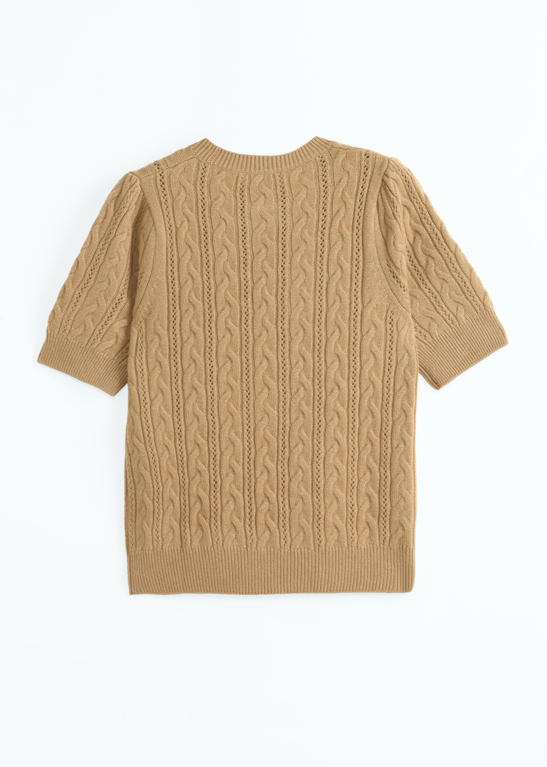 Elisa Cable Knit Cashmere Jumper with Short Sleeves