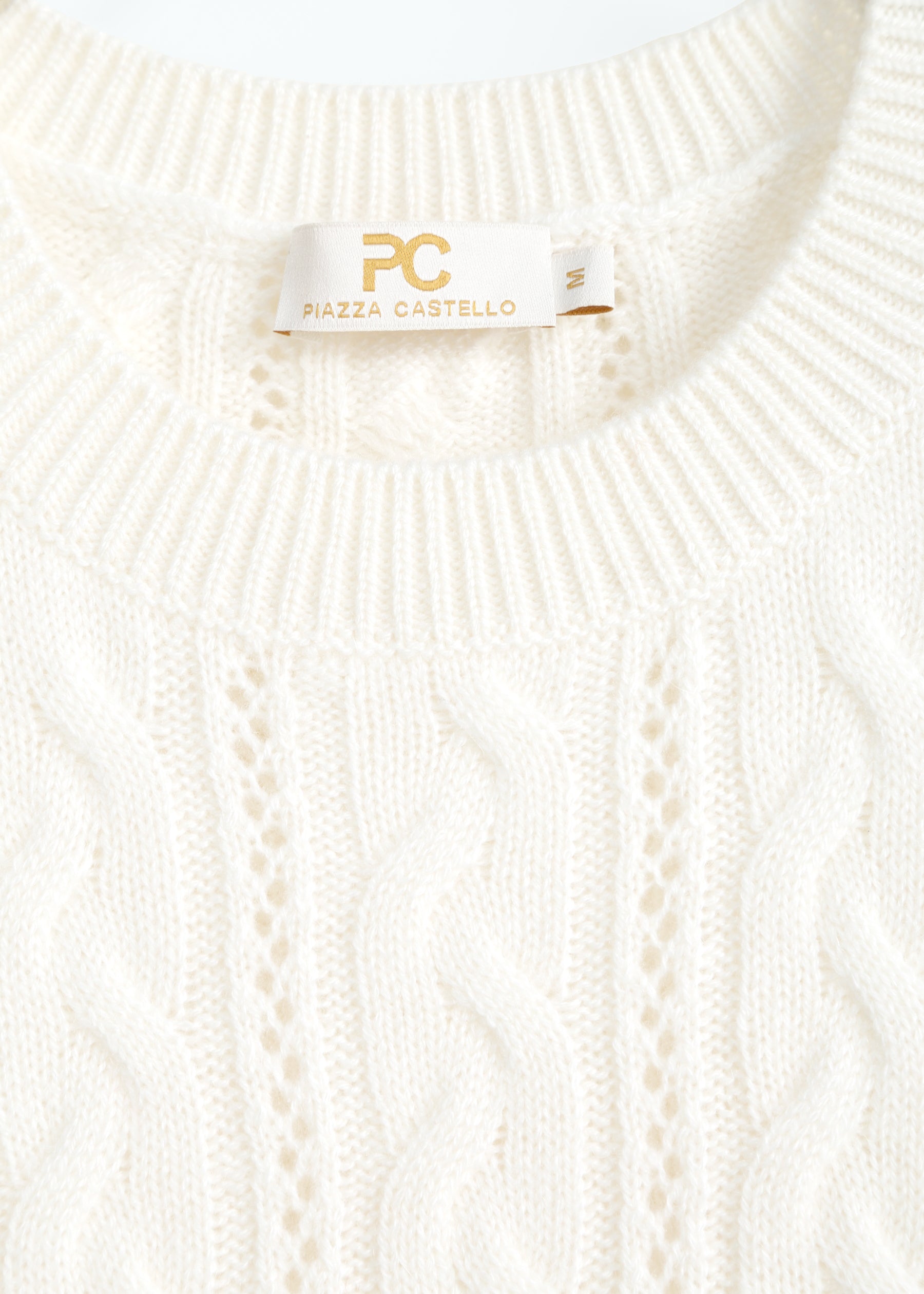 Elisa Cable Knit Cashmere Jumper with Short Sleeves
