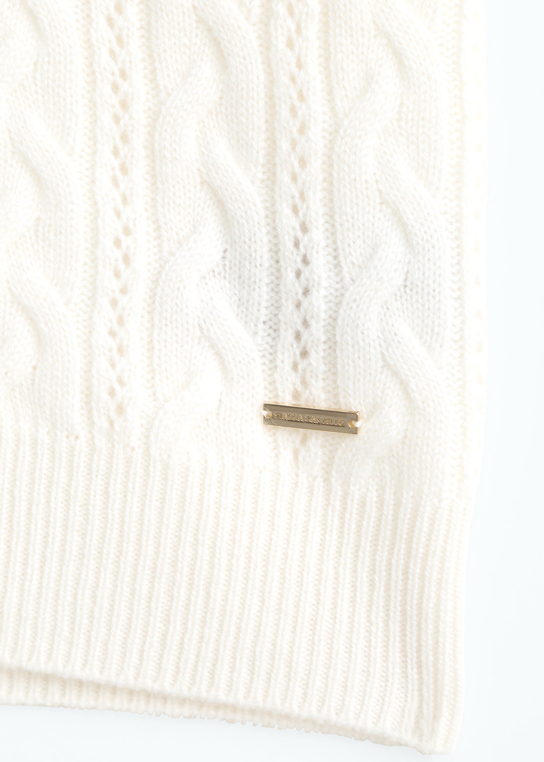 Elisa Cable Knit Cashmere Jumper with Short Sleeves