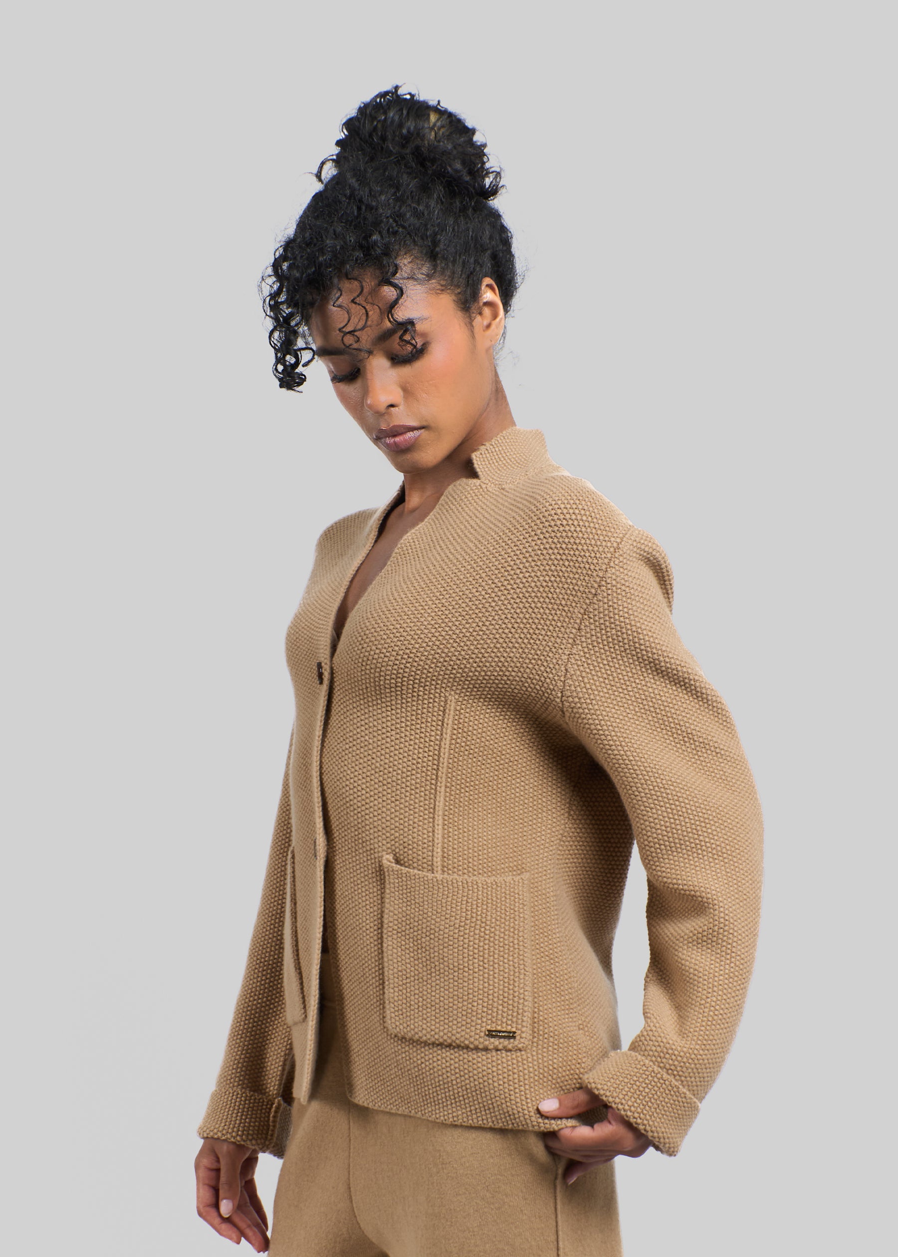 Poesia Two-Pocket Knit Cardigan