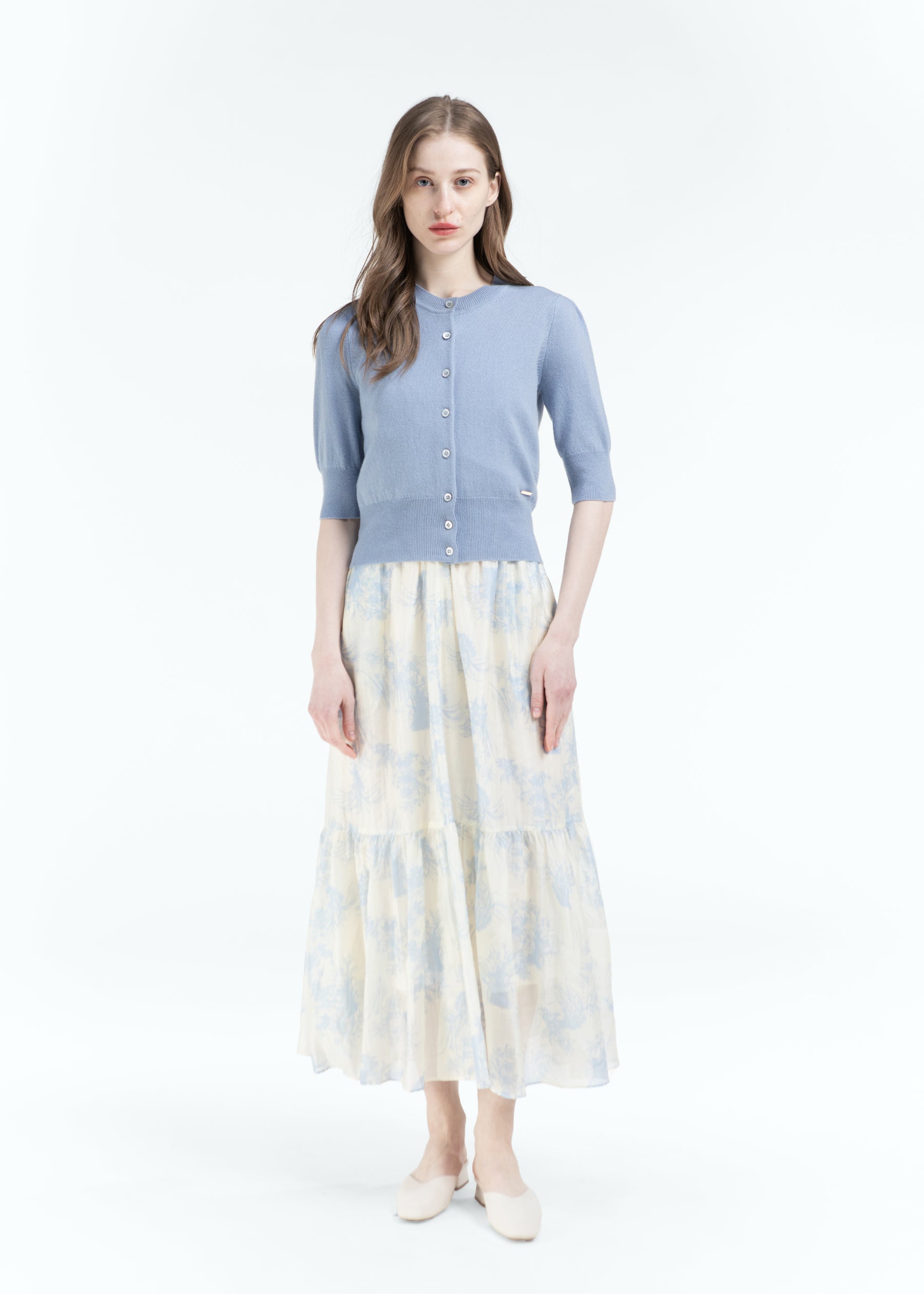 Bracciare Cashmere Cardigan with Mid Sleeves