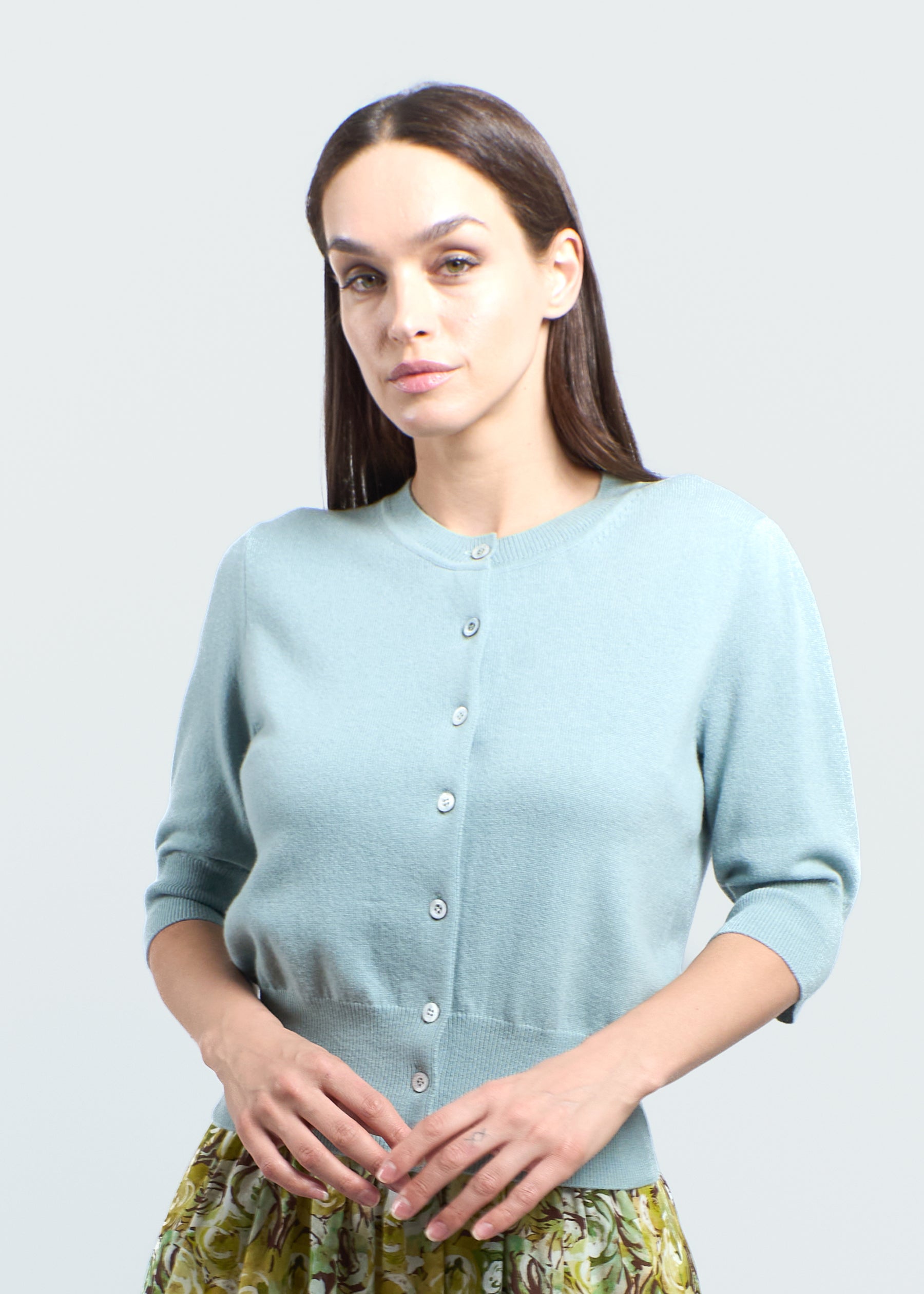 Bracciare Cashmere Cardigan with Mid Sleeves