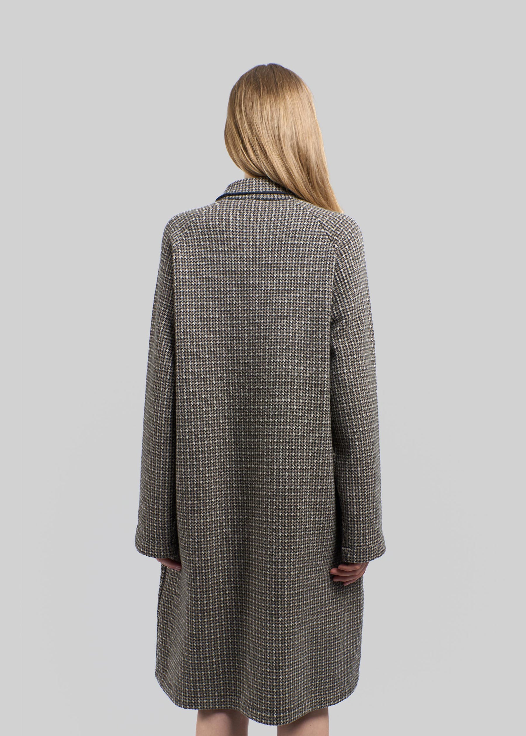 Houndstooth Cashmere Jacquard Coat