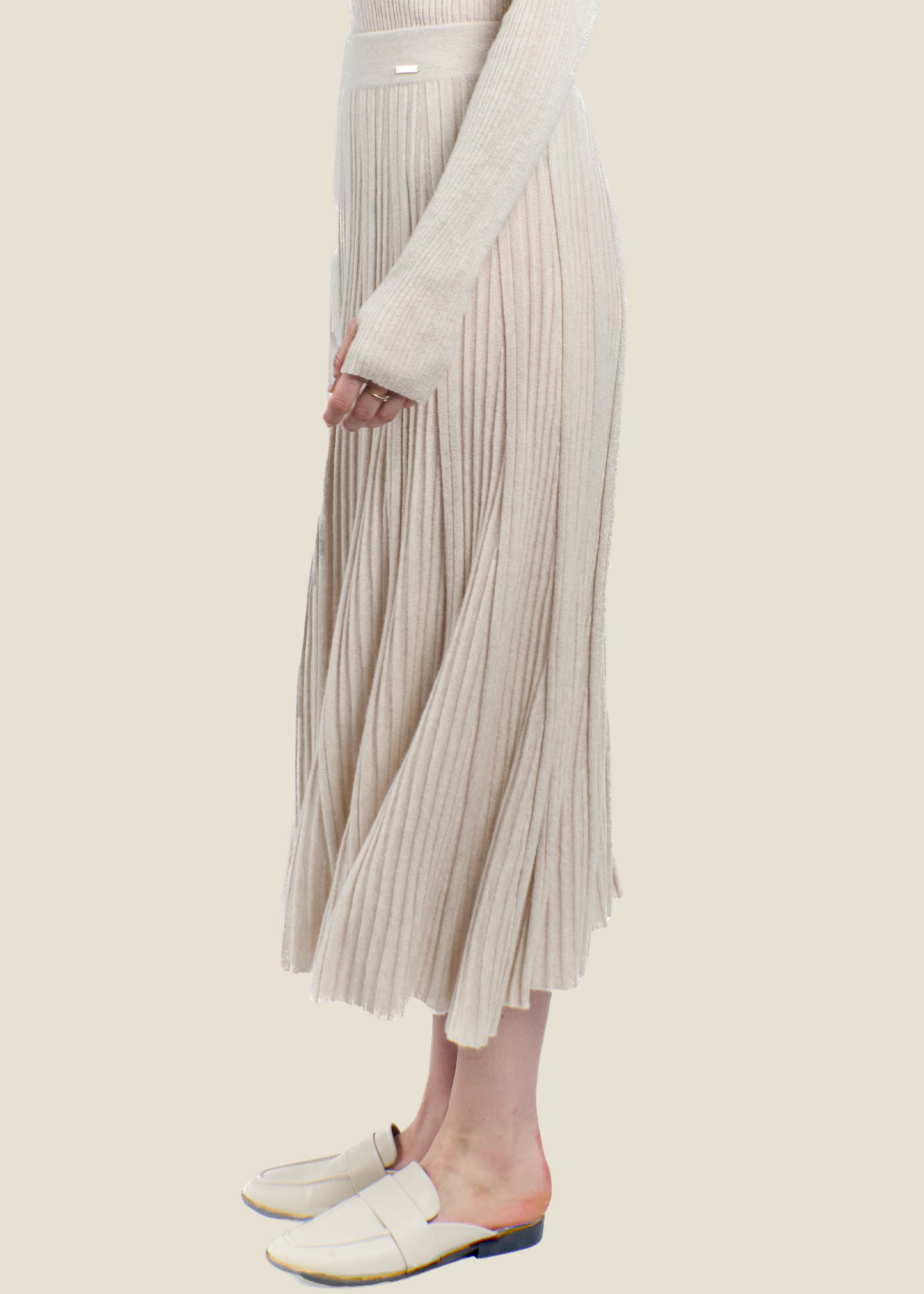 Silvana Rib Knit Cashmere Skirt