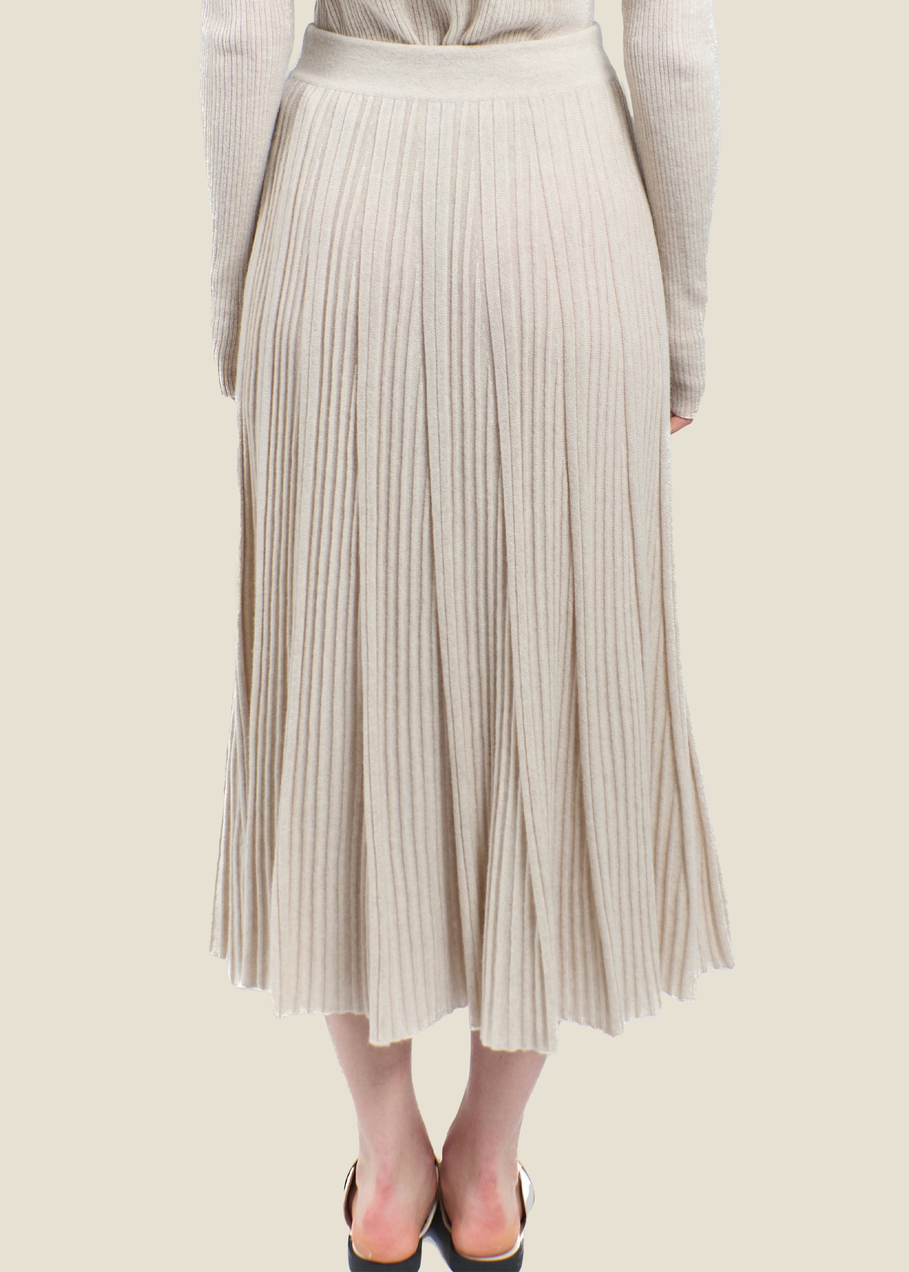 Silvana Rib Knit Cashmere Skirt