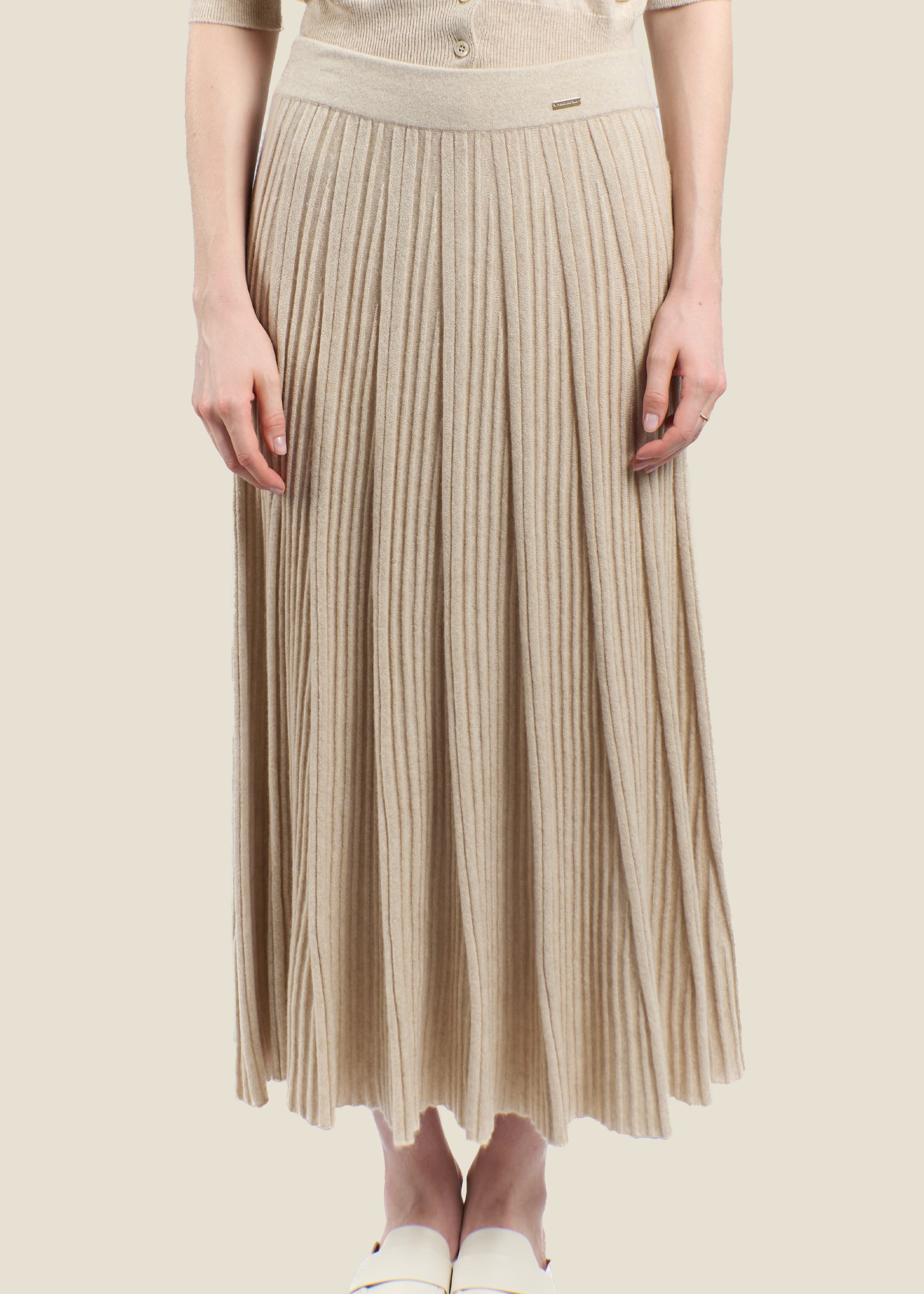 Silvana Rib Knit Cashmere Skirt