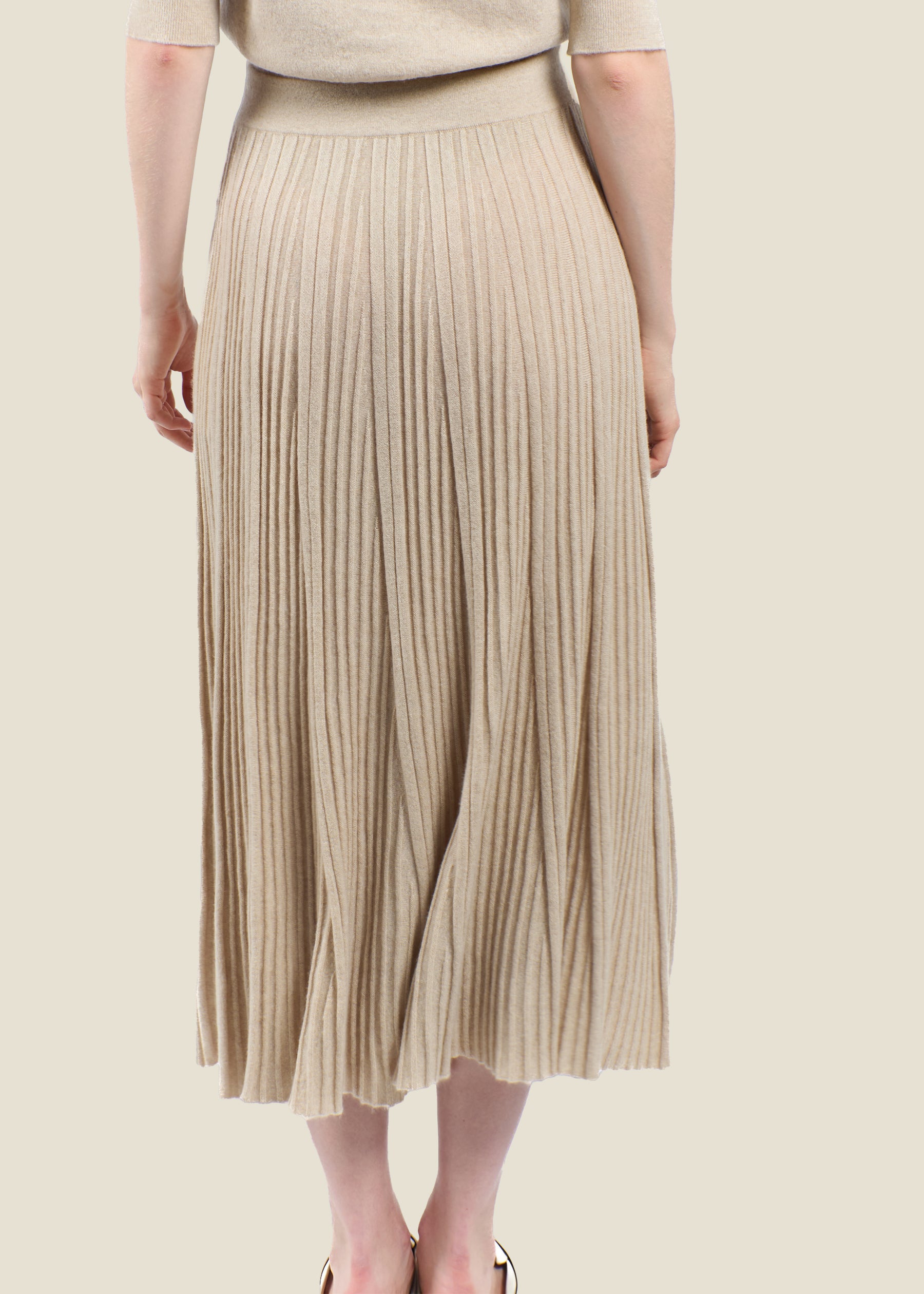 Silvana Rib Knit Cashmere Skirt