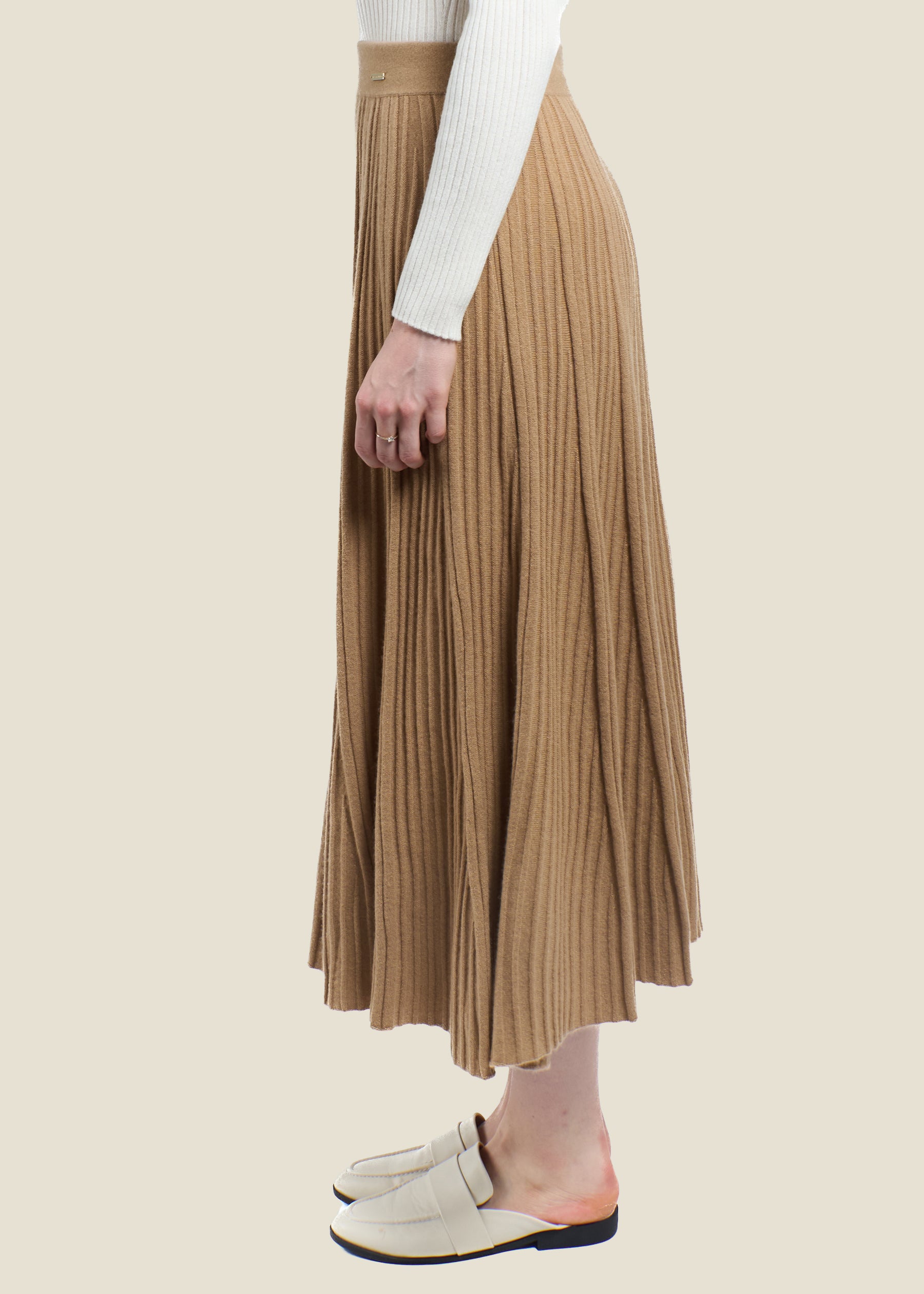 Silvana Rib Knit Cashmere Skirt