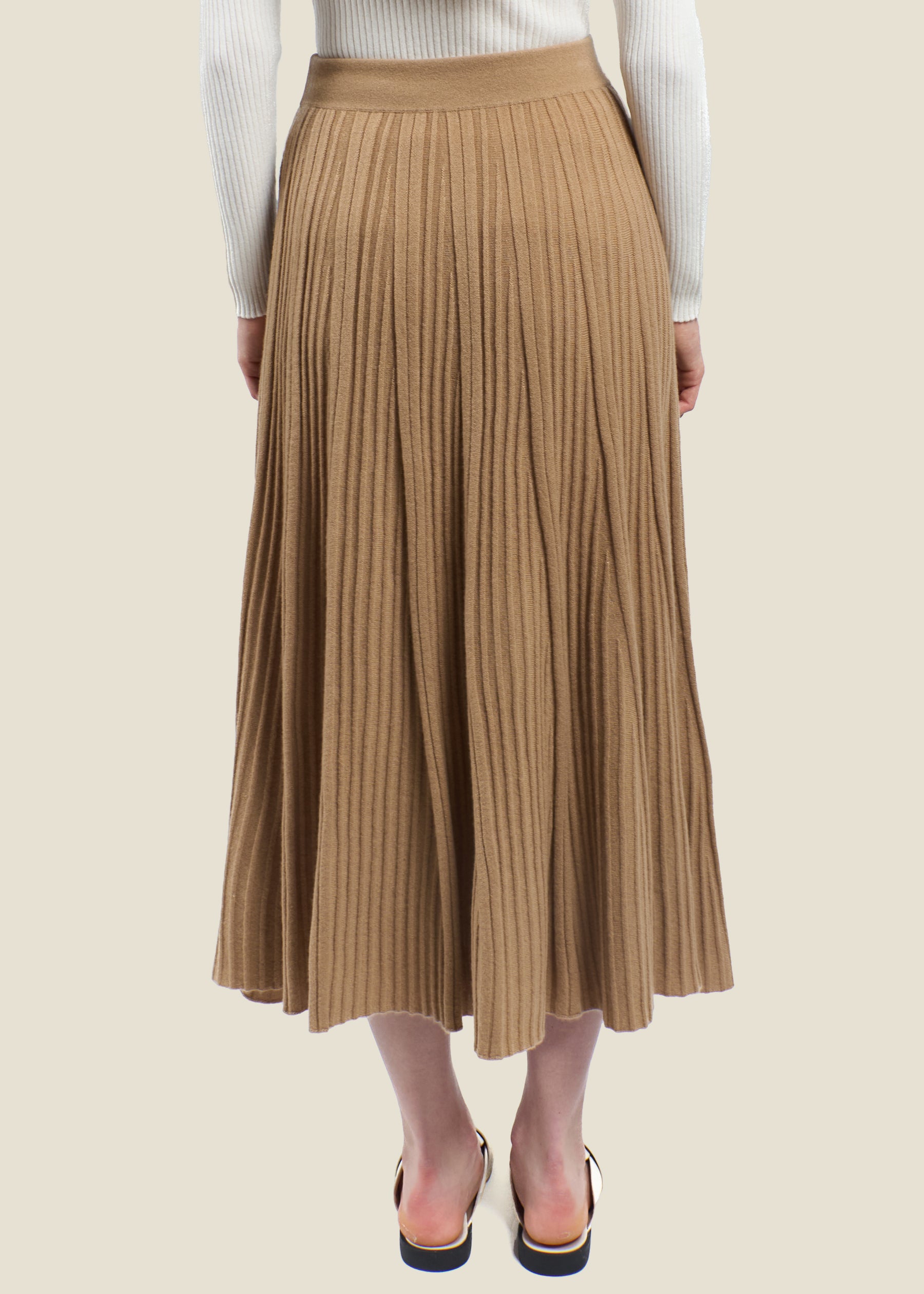 Silvana Rib Knit Cashmere Skirt