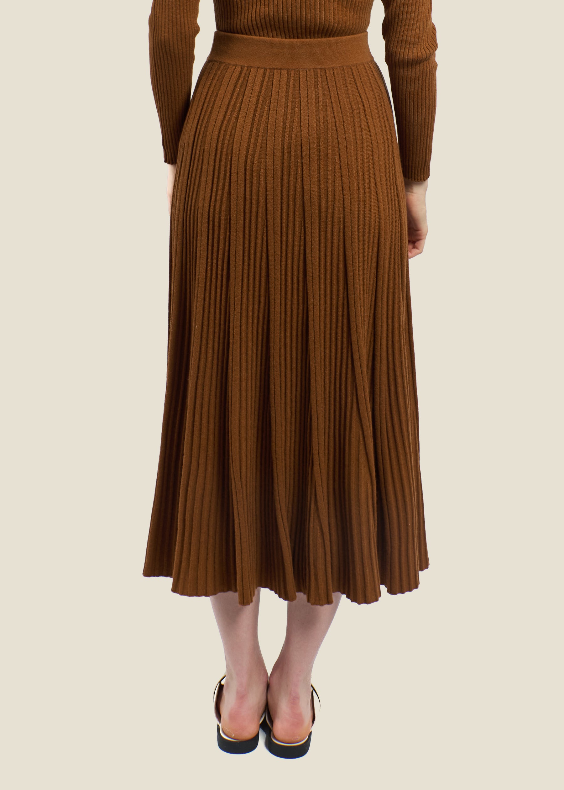 Silvana Rib Knit Cashmere Skirt